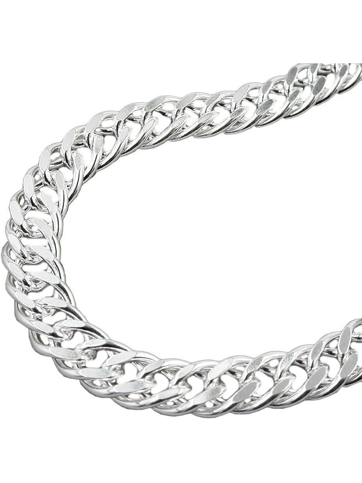 Gallay Perlenkette Kette 6mm Zwillingspanzerkette Silber 925 42cm (1-tlg)