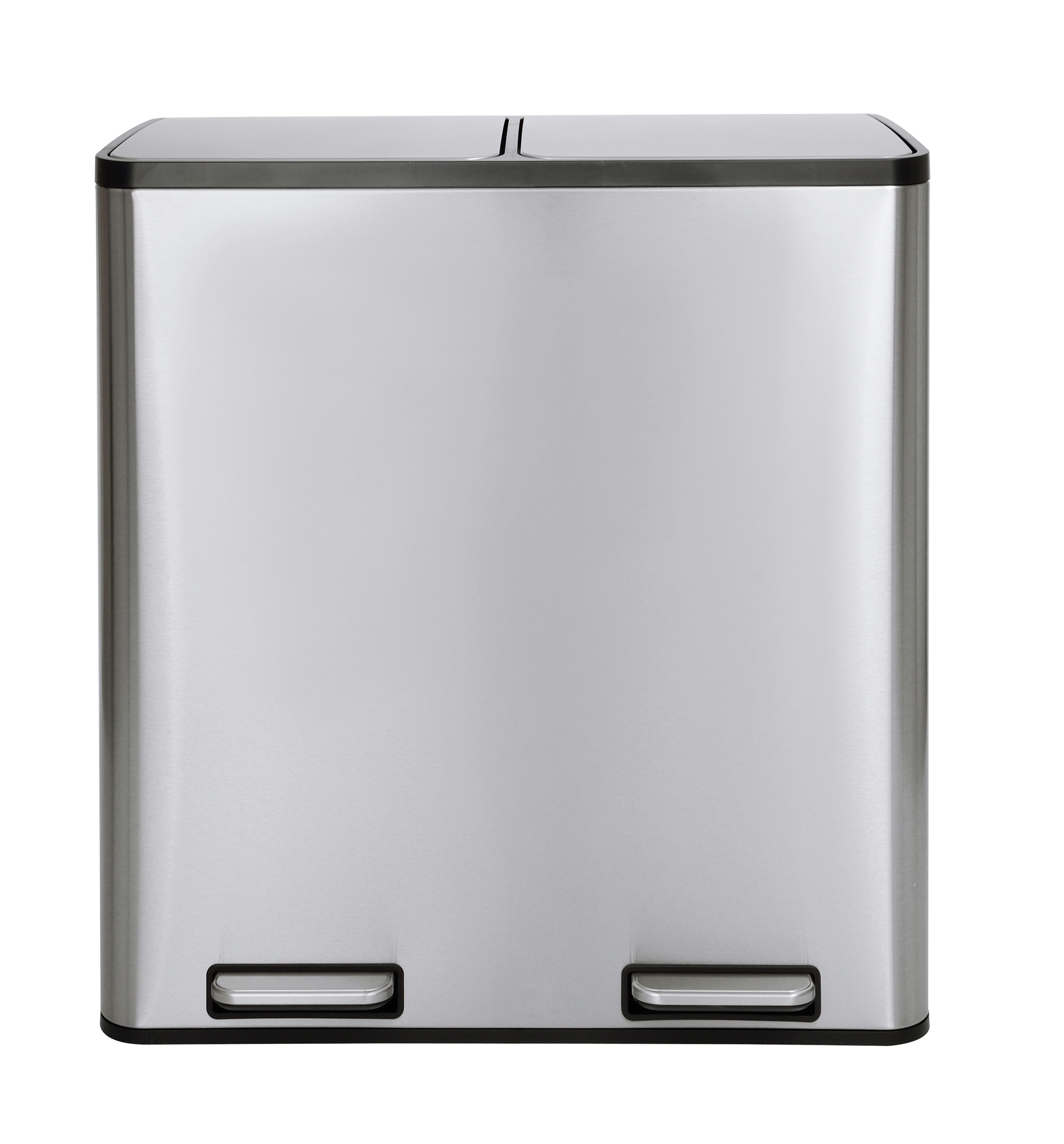 Gardissimo Mülleimer Edelstahl Duo Abfalleimer Treteimer Ruby 2 x 15 Liter = 30 Liter, Soft-Close Deckel Fingerabdruck resistent mit zwei Inneneimern – Bild 4 von 5