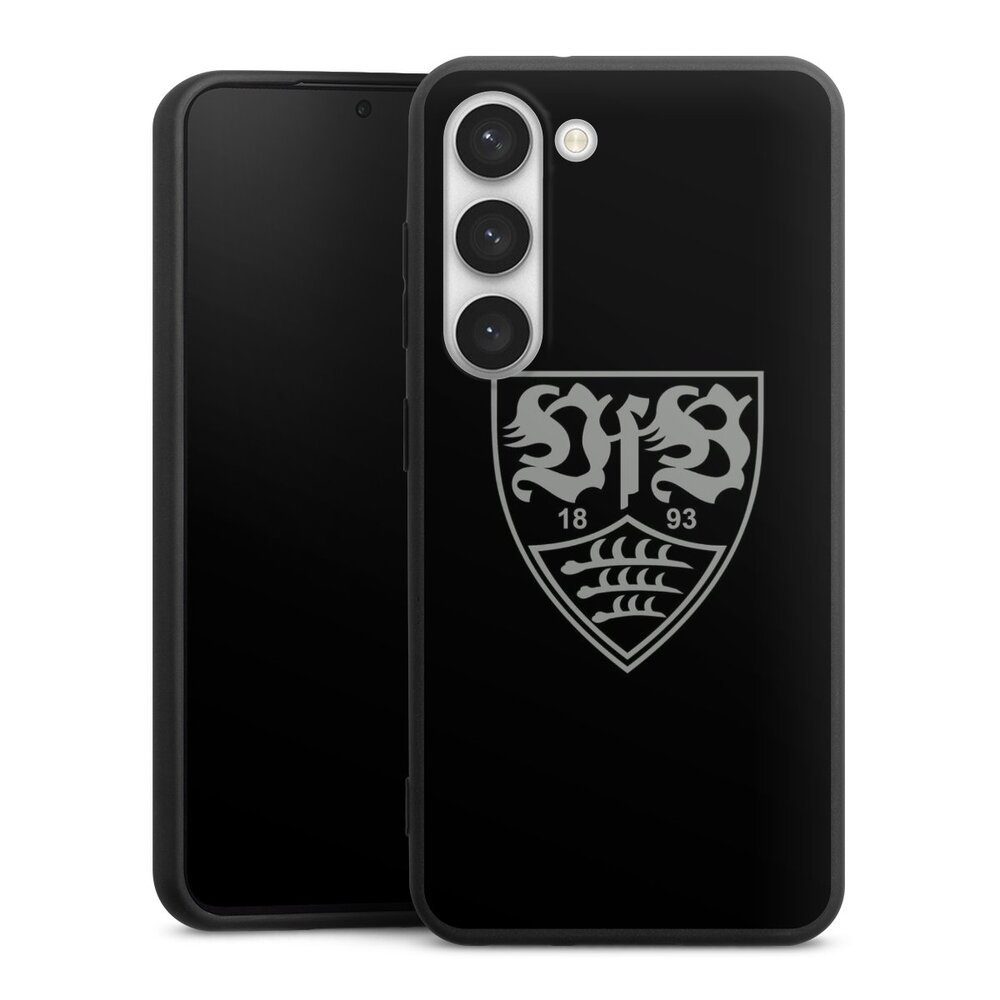 DeinDesign Handyhülle Offizielles Lizenzprodukt VfB Stuttgart VfB Stuttgart schwarz, Samsung Galaxy S23 Silikon Hülle Premium Case Handy Schutzhülle