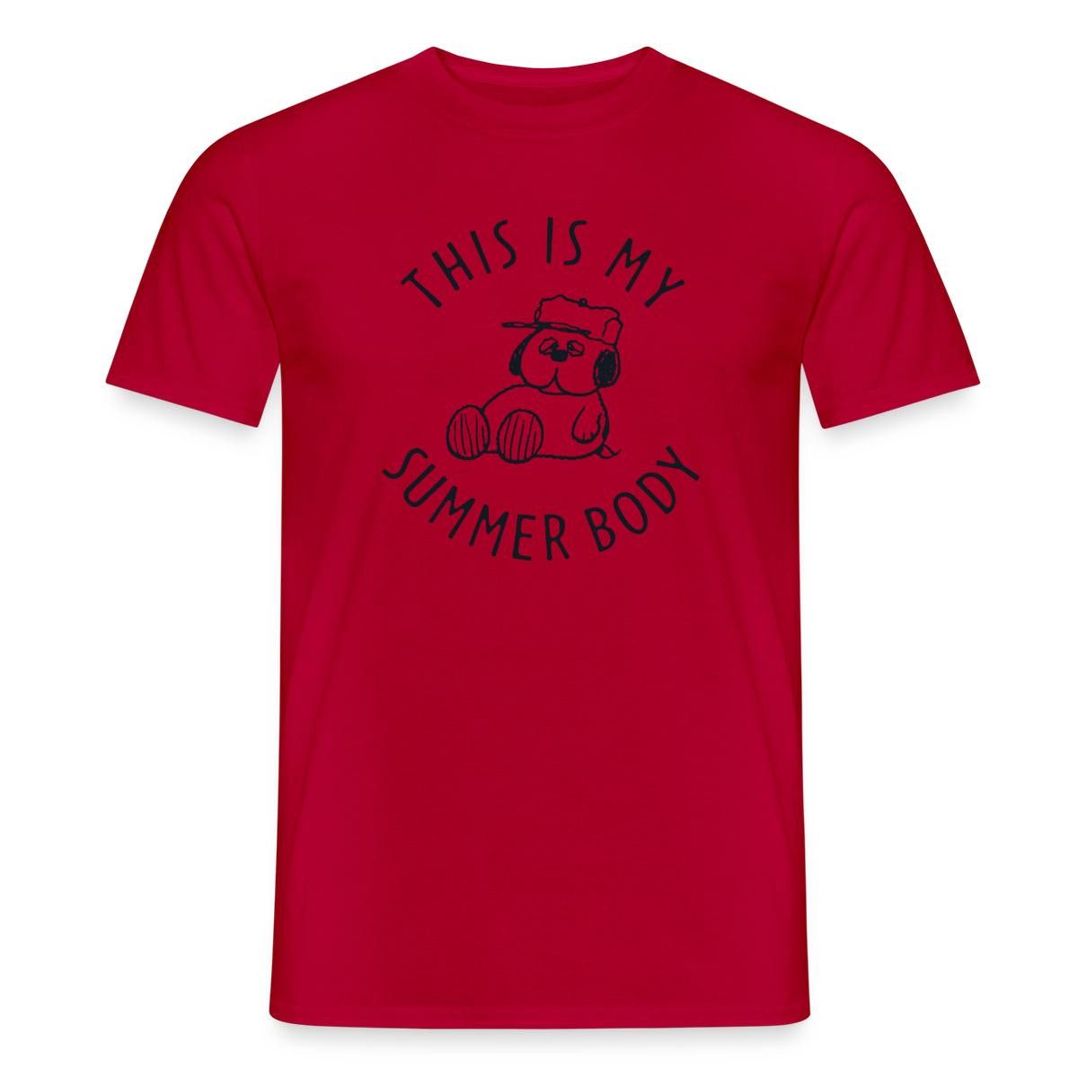 Spreadshirt T-Shirt Peanuts Snoopy This Is My Summer Body Männer T-Shirt (1-tlg)