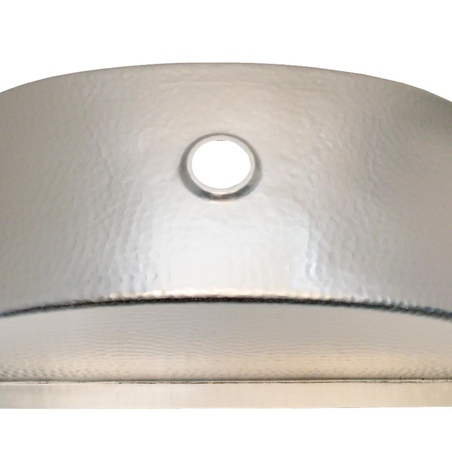 Casa Moro Einbauwaschbecken Orientalisches Messing Einbaubecken Azra Silber mit Hammerschlag Optik, Kunsthandwerk im marokkanischen Stil CMDM12