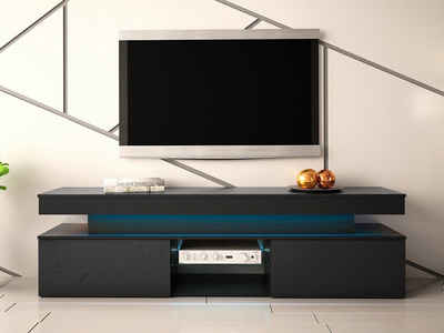 MIRJAN24 TV-Schrank Glossa 2D 190 (mit zwei Klappen) mit blauer LED-Beleuchtung, Gasdruckfeder