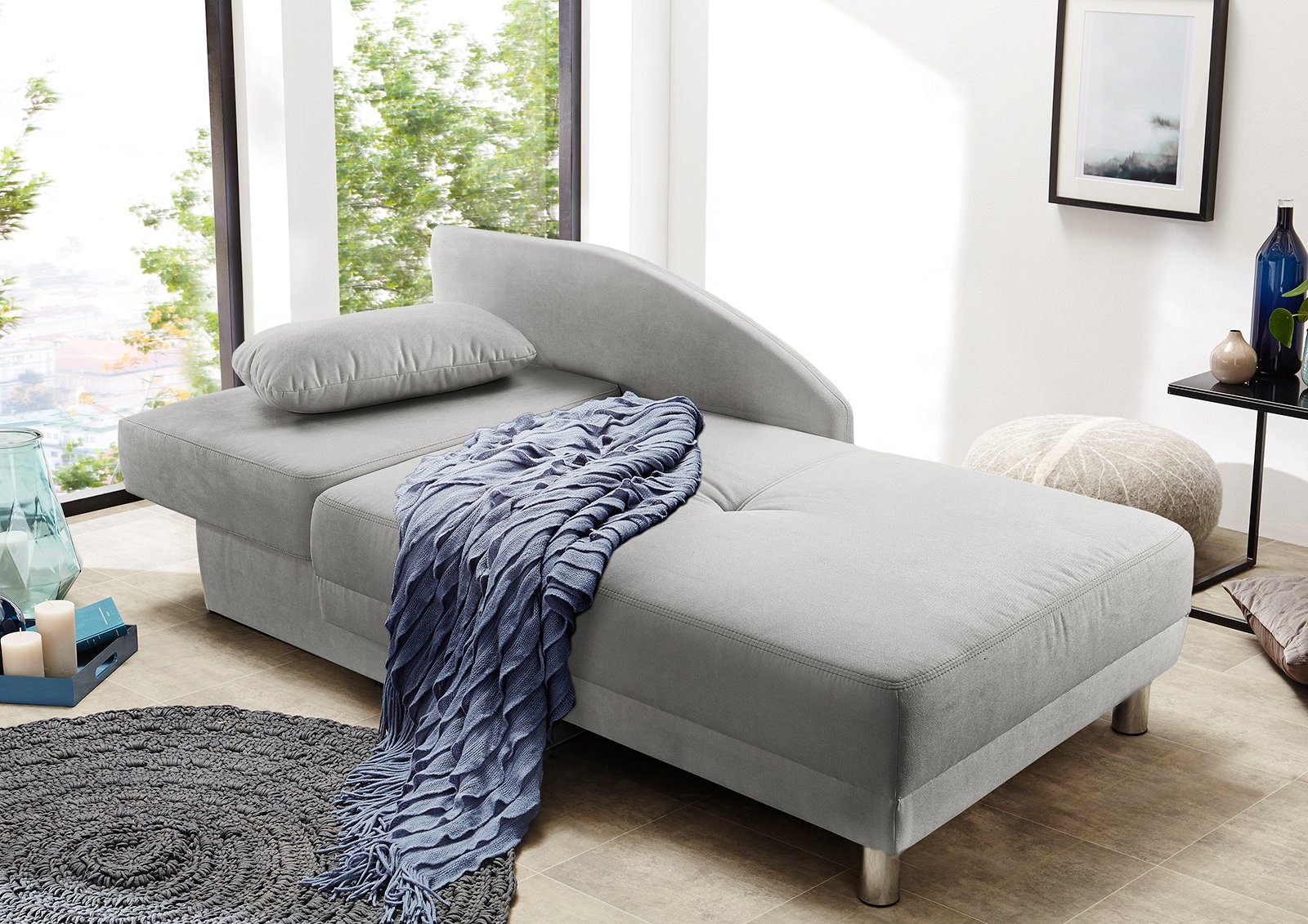 Jockenhöfer Gruppe Recamiere Roy, Chaiselongue mit Bettfunktion und Bettkasten, inklusive Federkern