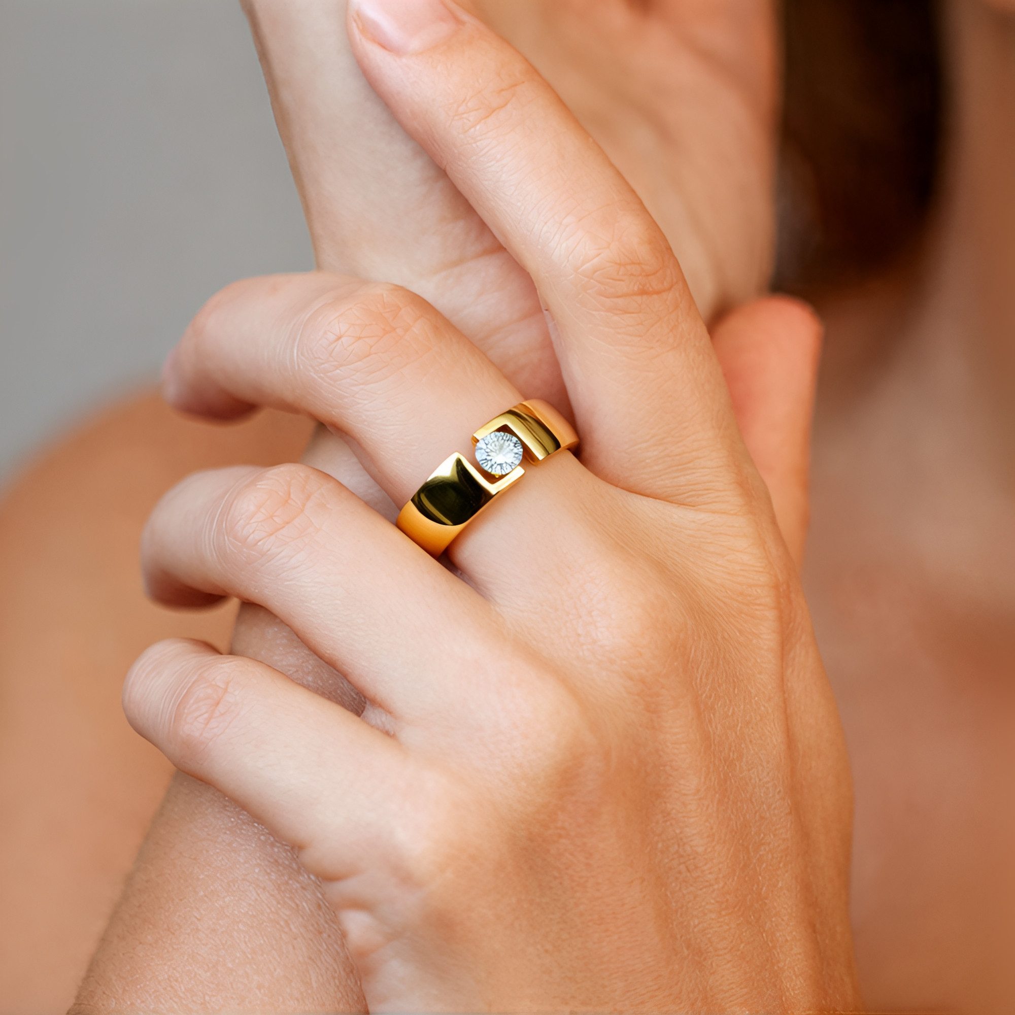 Cavill Diamantring Cavill Ring 0,225 ct blauer Diamant, 925er Gold vergoldet, Damen (1-tlg)