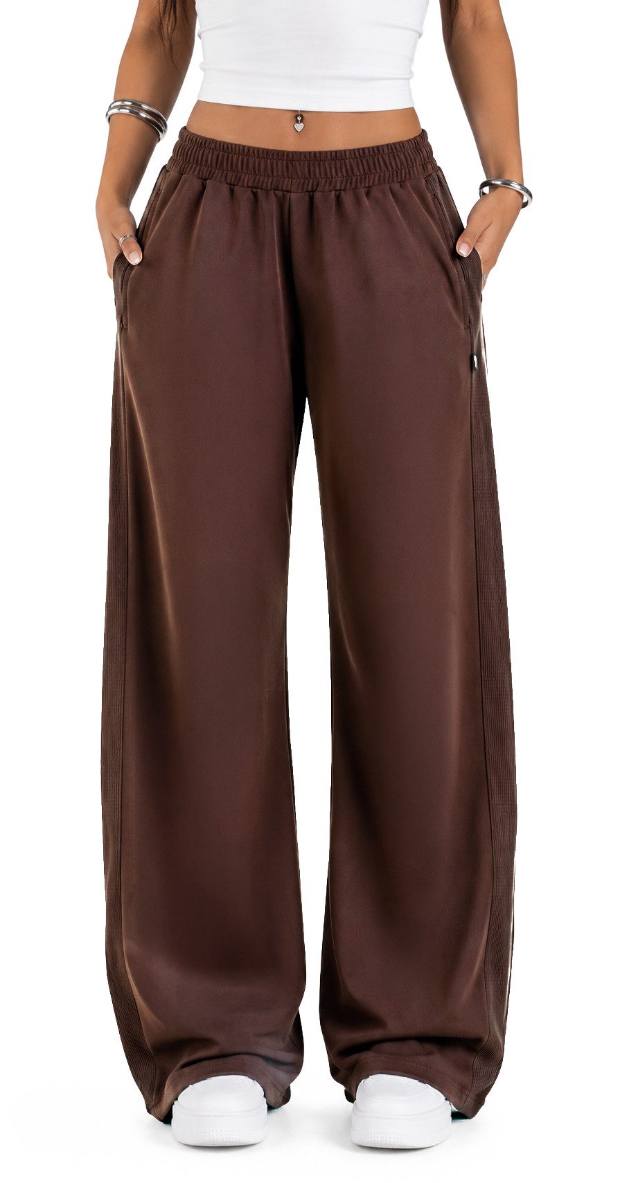 Smilodox Jogginghose Jora, Loose Fit Damen, Trainingshose mit High-Waist & Wide-Leg weiches Material, weites Bein, Baggy Fit, Gym & Homewear