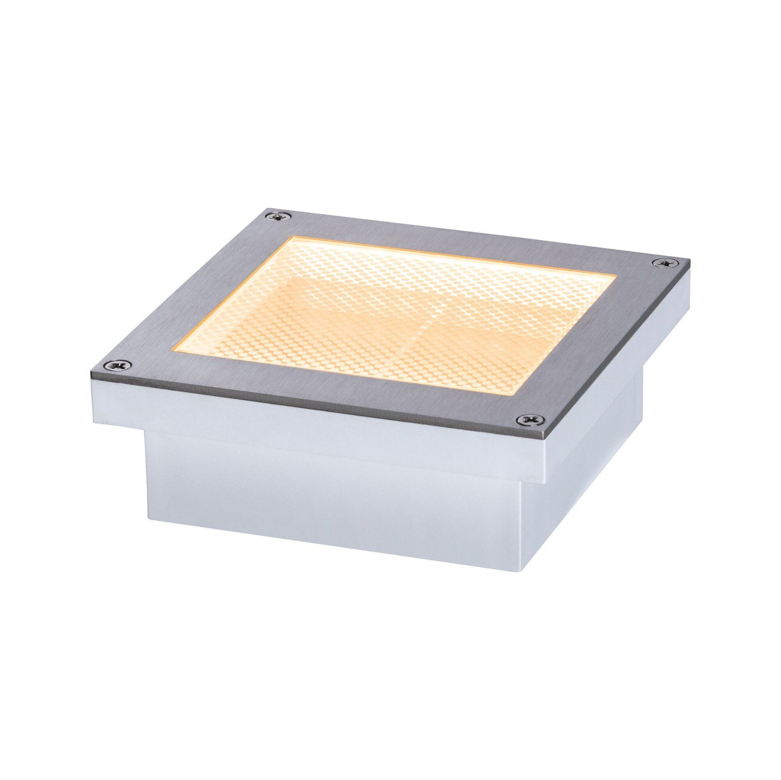 Paulmann LED Einbauleuchte Brick IP67 eckig 100x100mm 1W 18lm 230V Edelstahl, LED fest integriert, Warmweiß, Bodeneinbauleuchte Smart Home Zigbee 3.0, Insektenfreundlich