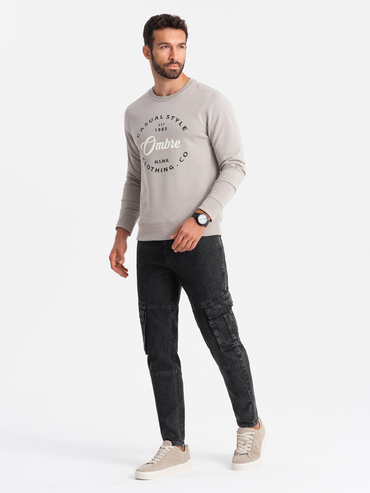 Slim-fit-Jeans Jeans-Cargohose SLIM FIT mit Bleached-Effekt