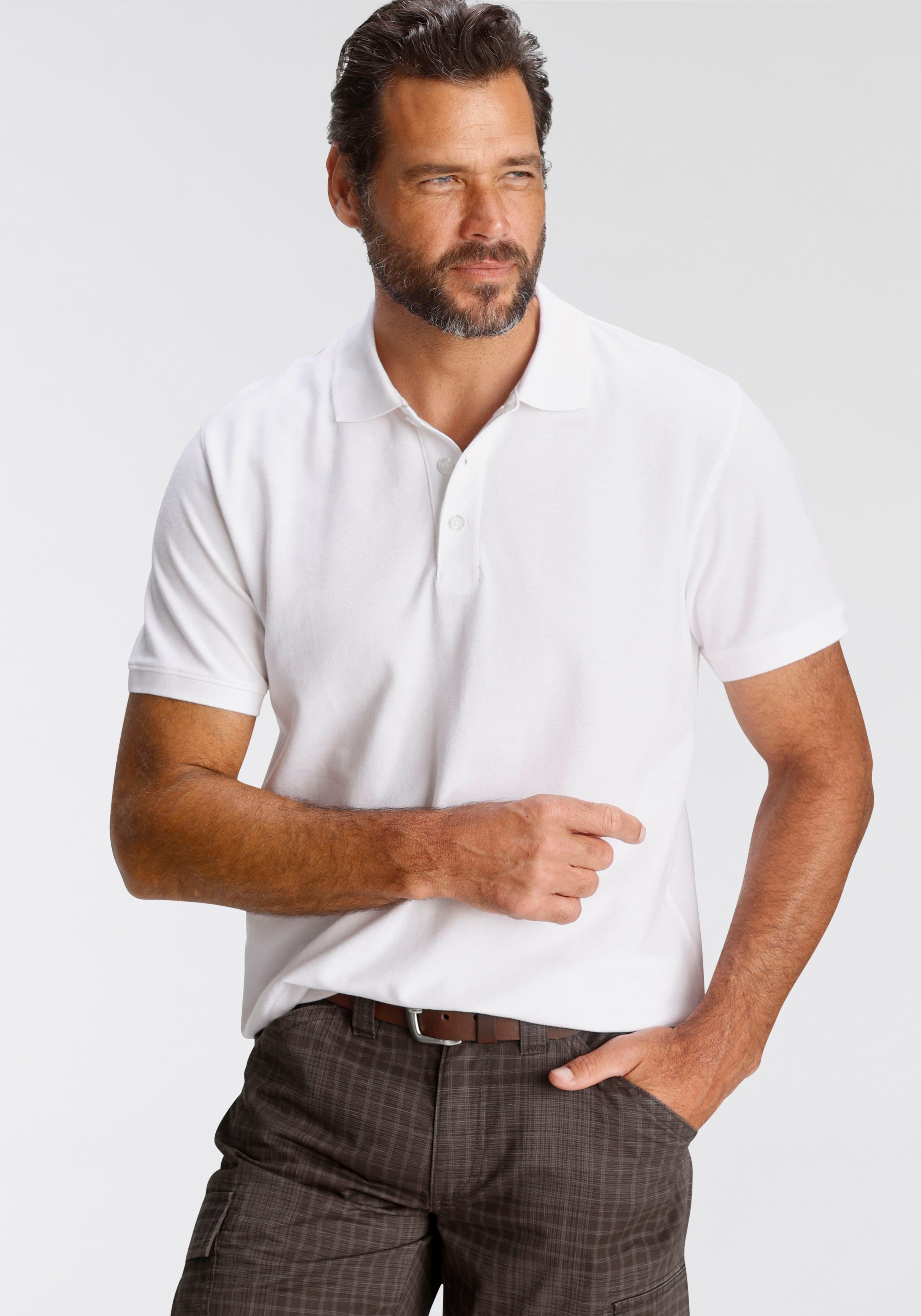 Man's World Poloshirt Kurzarm, lockere Passform, unifarben günstig online kaufen