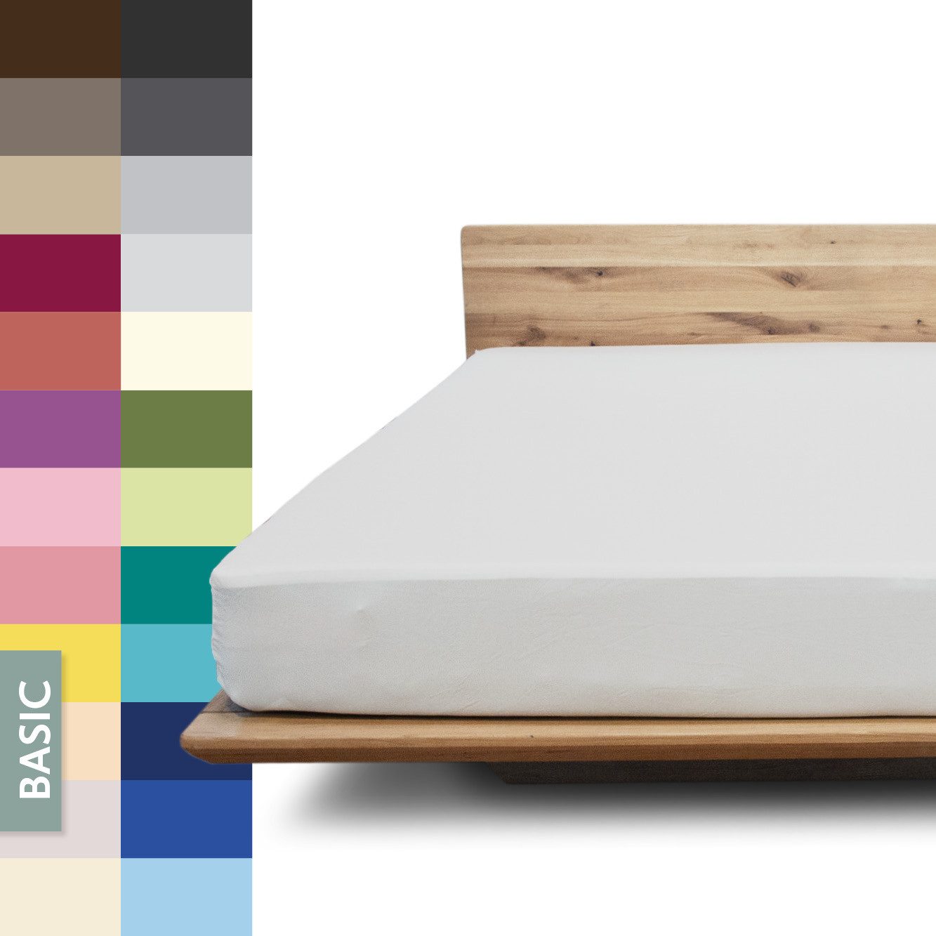 JONA SLEEP Spannbettlaken Basic, Gummizug: 97% Baumwolle, rundum - robuster Multi-Stretch Gummi, wirft keine Falten, optimale Passform, Made in Austria, Bettlaken