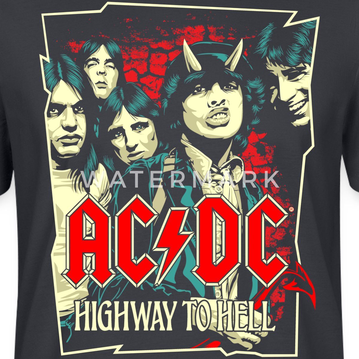 Spreadshirt T-Shirt AC/DC Bandlogo Bild Highway To Hell Album Unisex Bio T- günstig online kaufen
