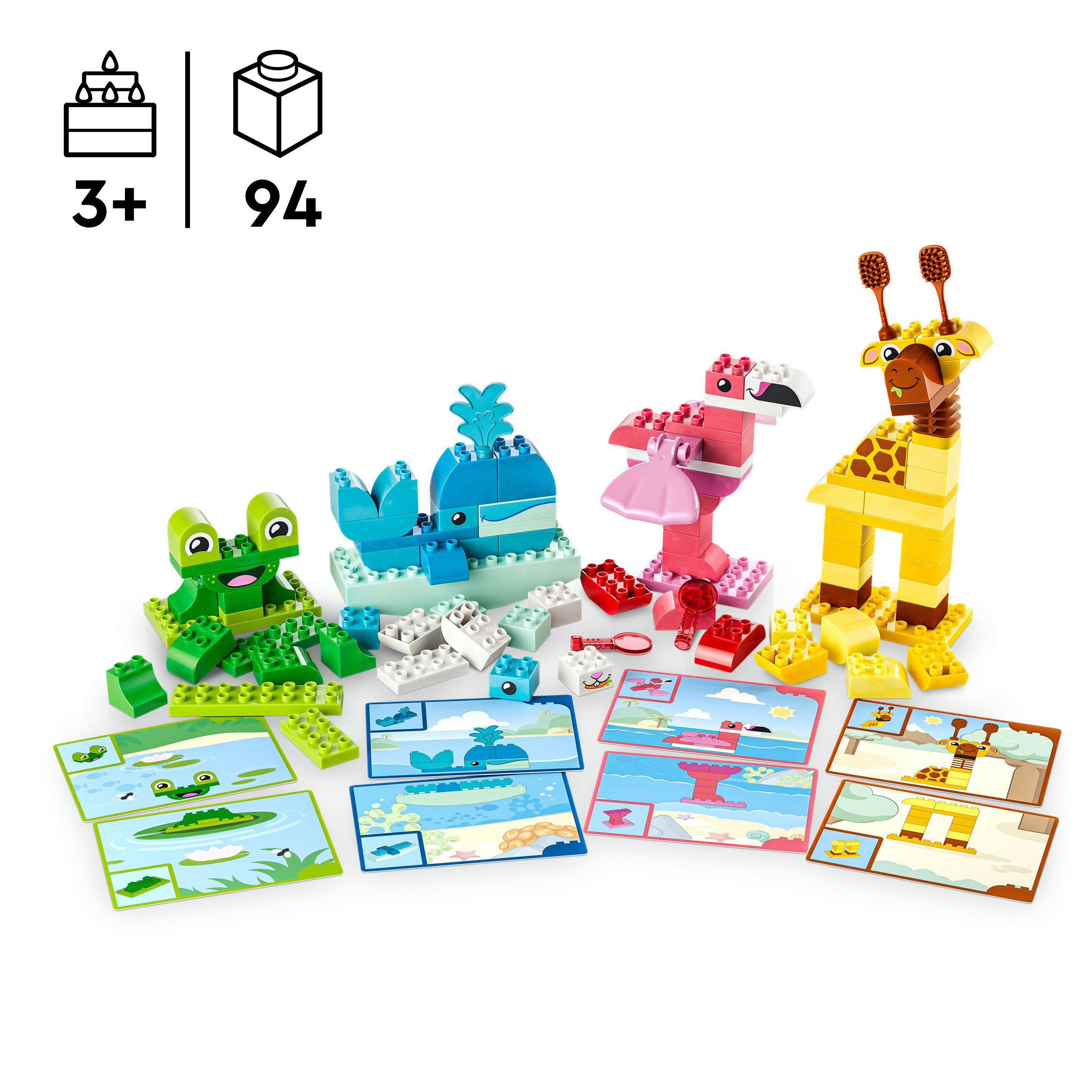 LEGO® Wir Bauen Tiere (10472), LEGO DUPLO Town Konstruktionsspielsteine, (94 St), Made in Europe