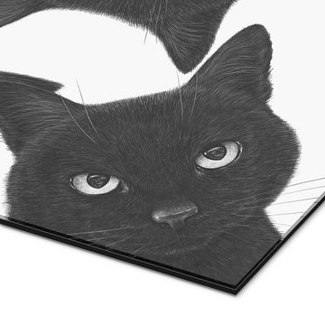 Posterlounge XXL-Wandbild Valeriya Korenkova, Drei schwarze Katzen im Kreis, Kinderzimmer Illustration