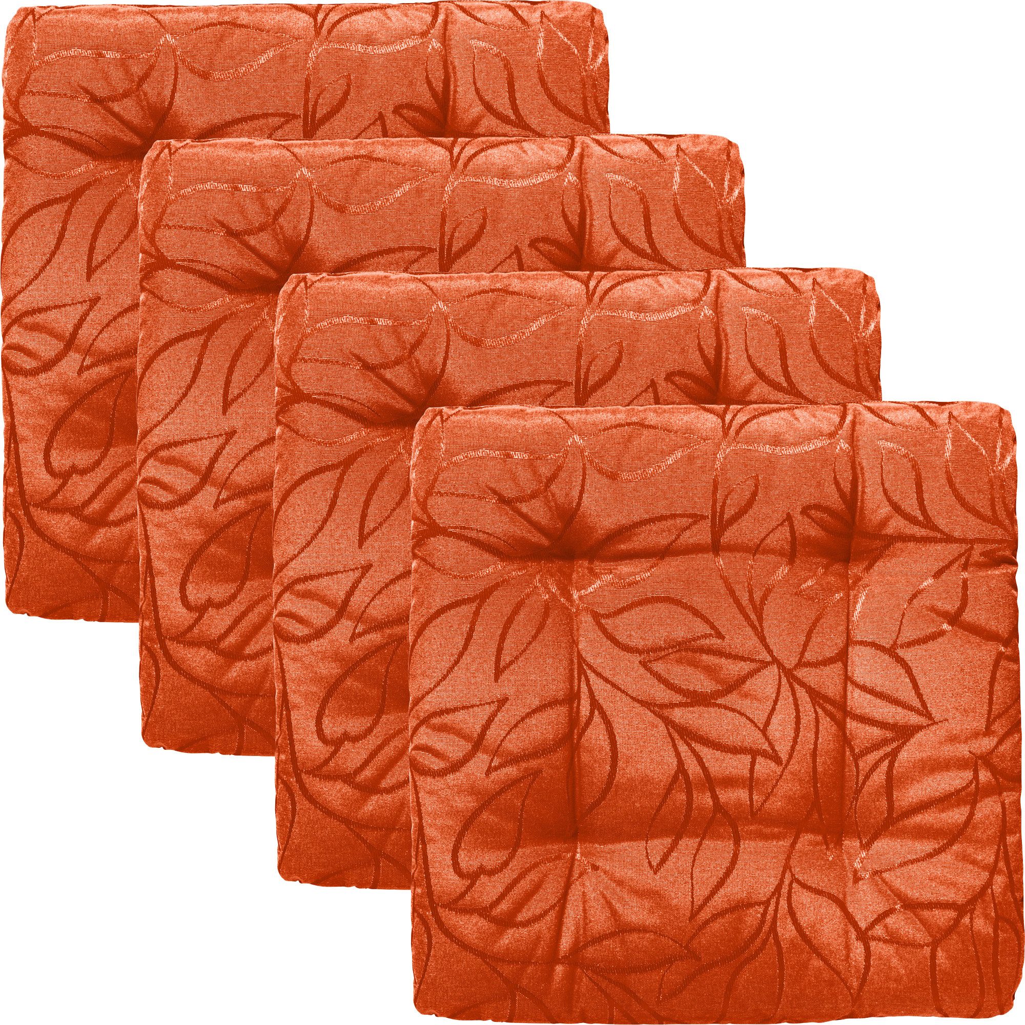 Erwin Müller Stuhlkissen Outdoor-Stuhlkissen "Terrassa" 4er-Pack, abwaschbar Blatt