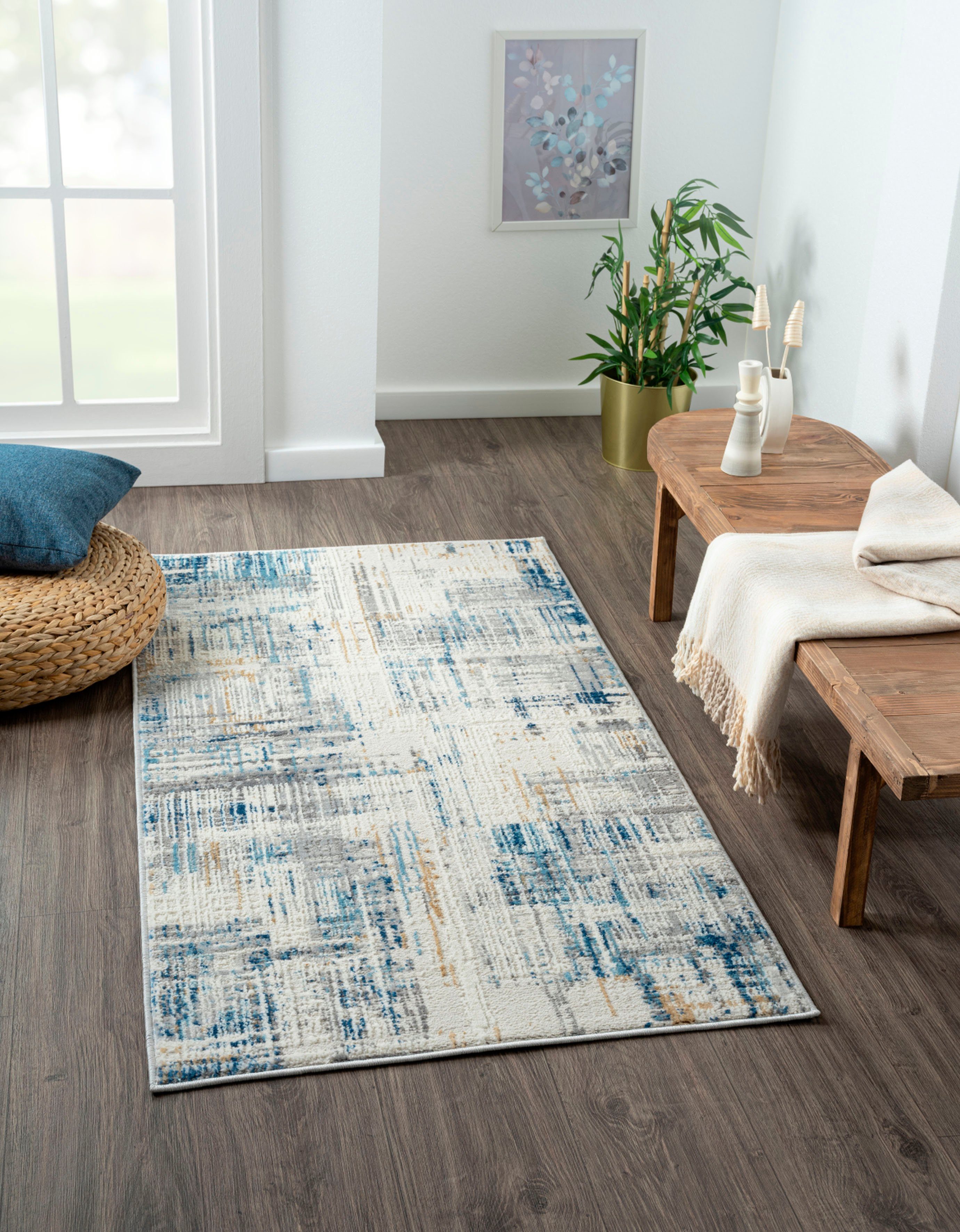 Myflair Möbel & Accessoires Teppich My Stripes, LAGERRÄUMUNG!, rechteckig, Höhe: 8 mm, Kurzflor, Retro-Design, besonders weich durch Microfaser