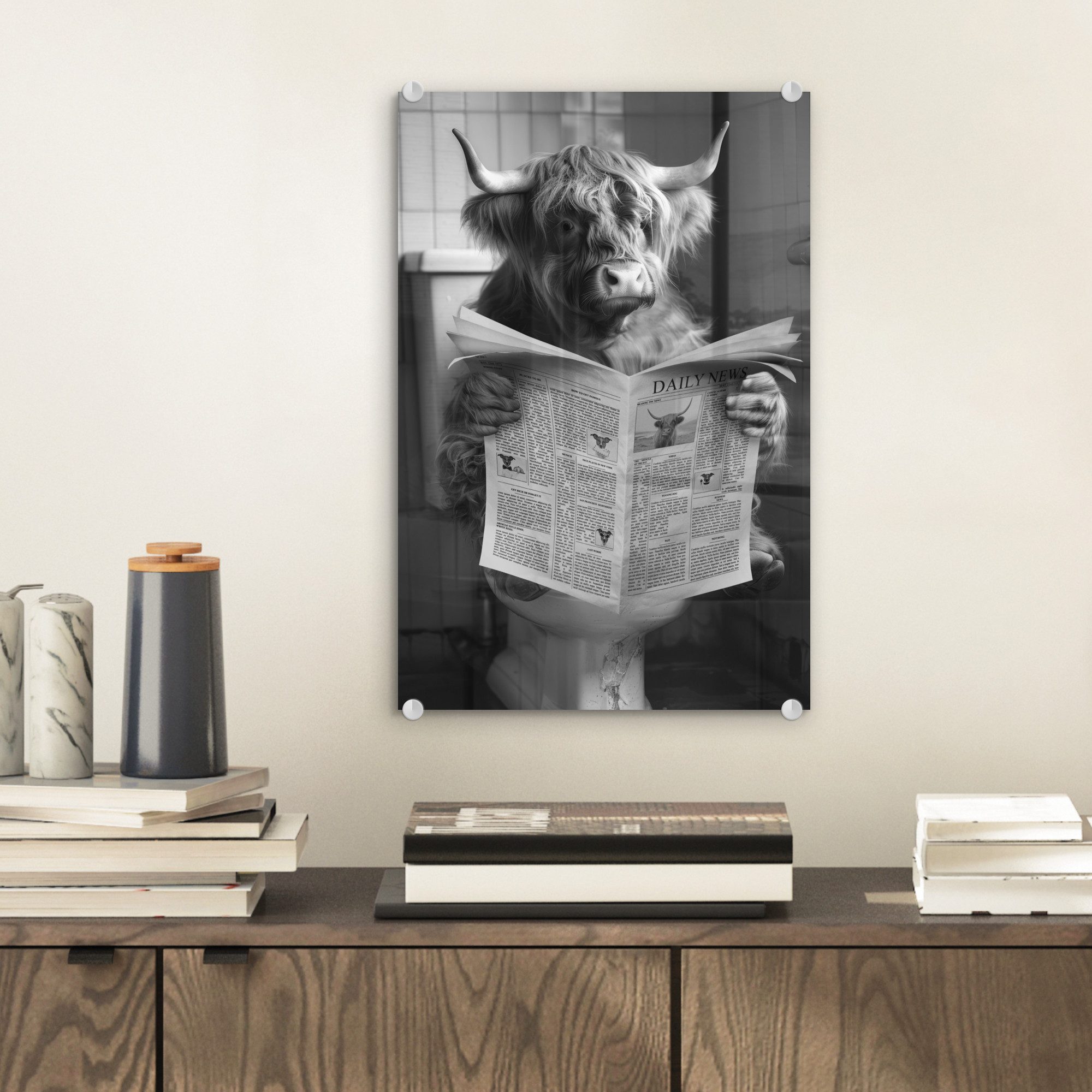 MuchoWow Acrylglasbild Schottischer Highlander - Kuh günstig online kaufen