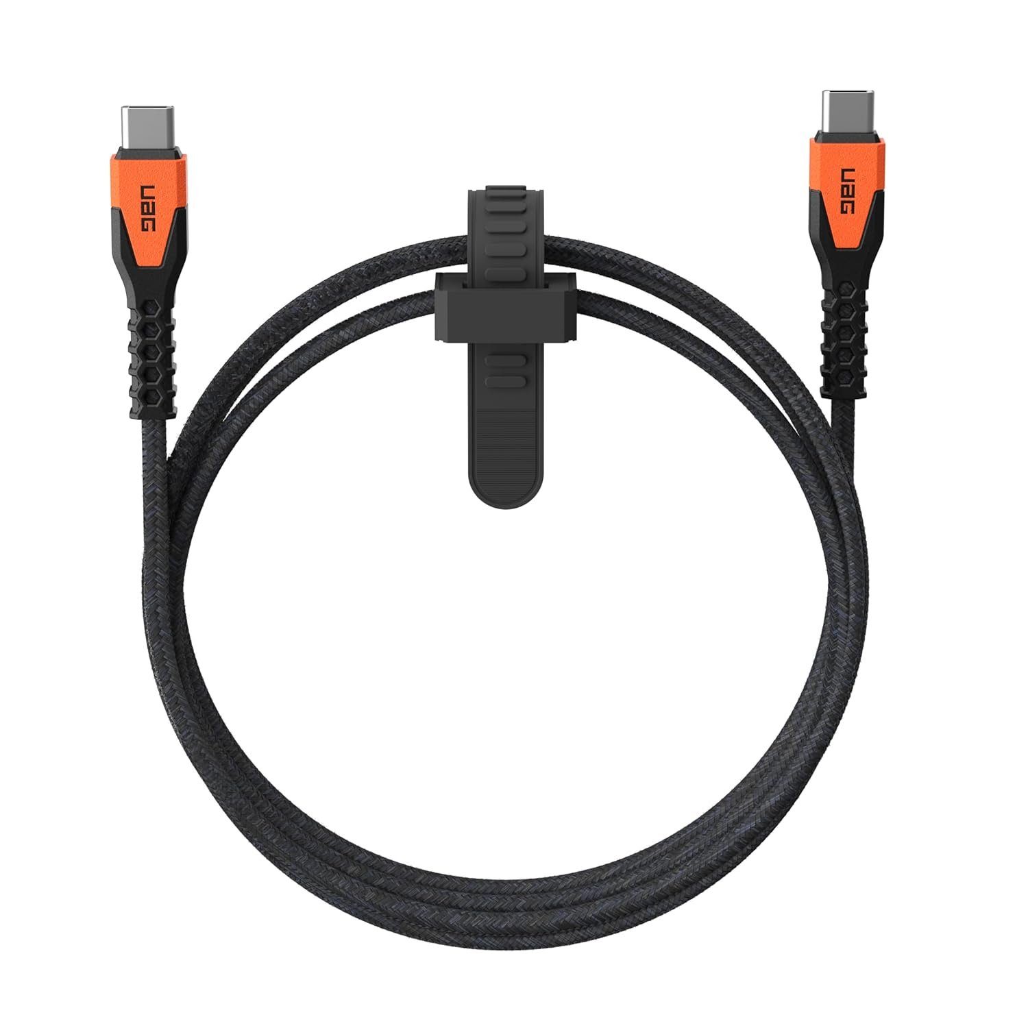 Urban Armor Gear Rugged Kevlar USB-Kabel, USB-C auf, USB-C (150 cm), [60W Fast Charging, USB 2.0 bis zu 480 MB/s, Kevlar-Mantel]