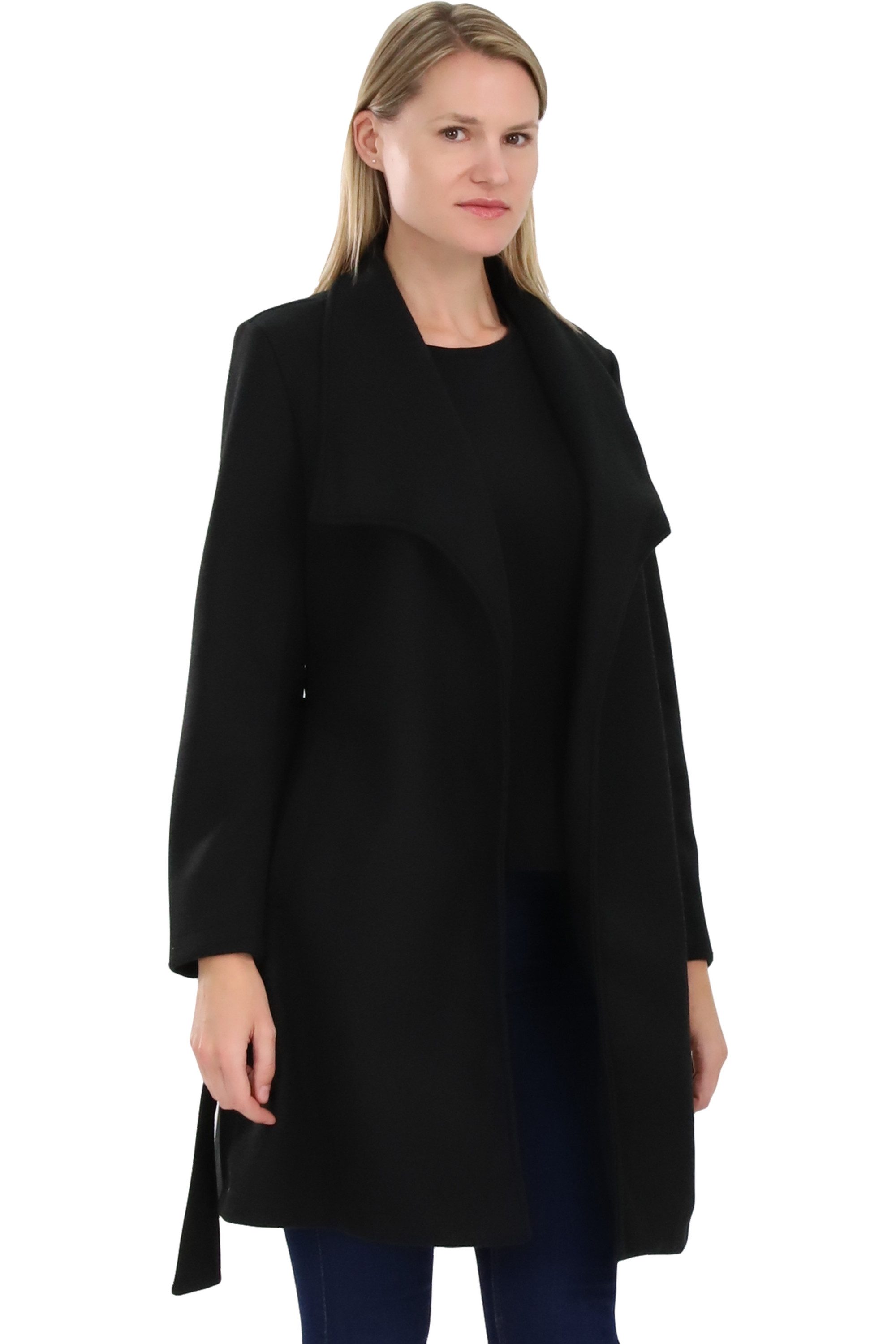 malito more than fashion Langmantel malito Damen Trenchcoat, schicker Wintermantel, klassische Jacke, langer Trenchcoat Longjacke Übergangszeit