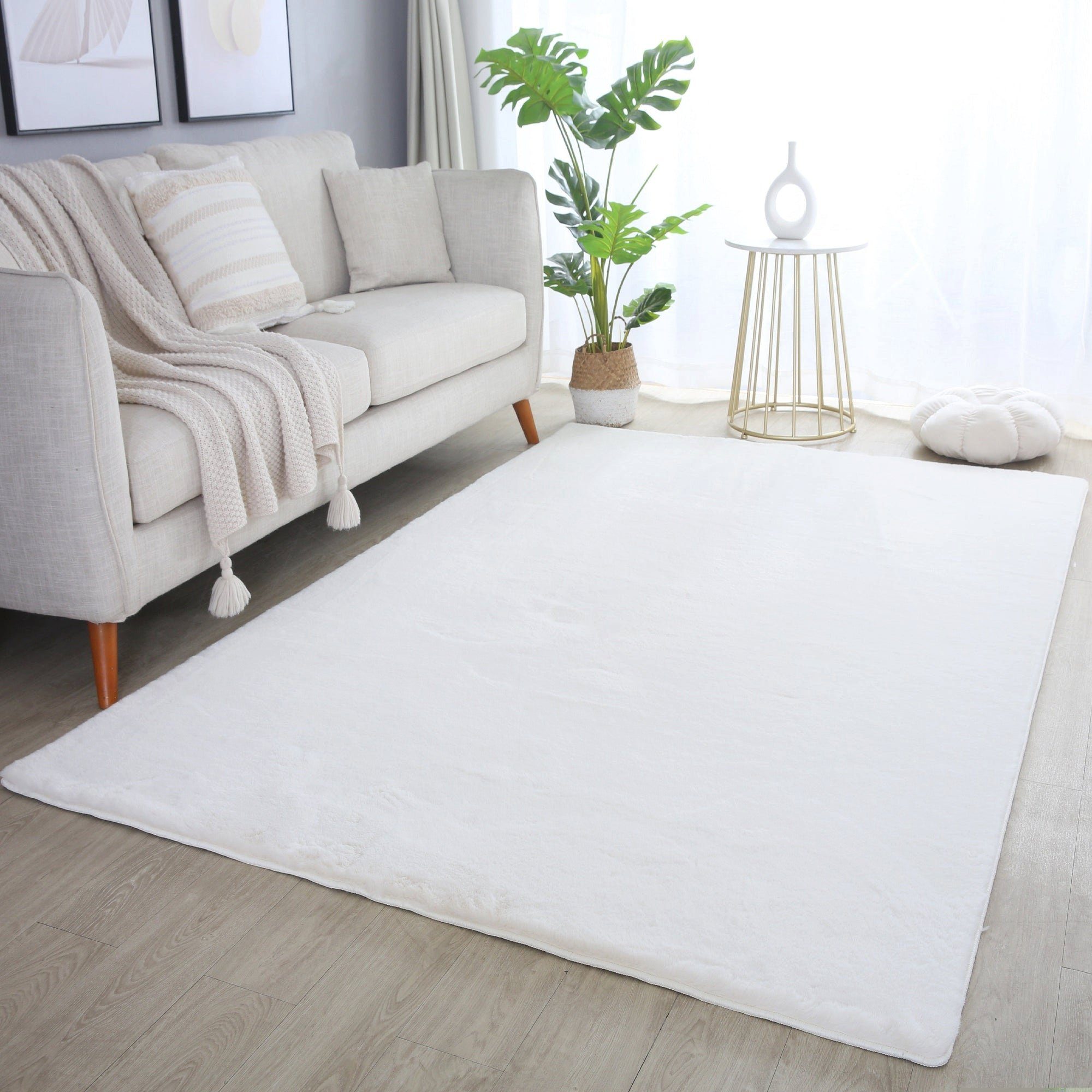 Hochflor-Teppich Komfortabler Teppich Hochflor, Miovani, rechteckig, Höhe: 2 mm, Wohnzimmer, Schlafzimmer Creme