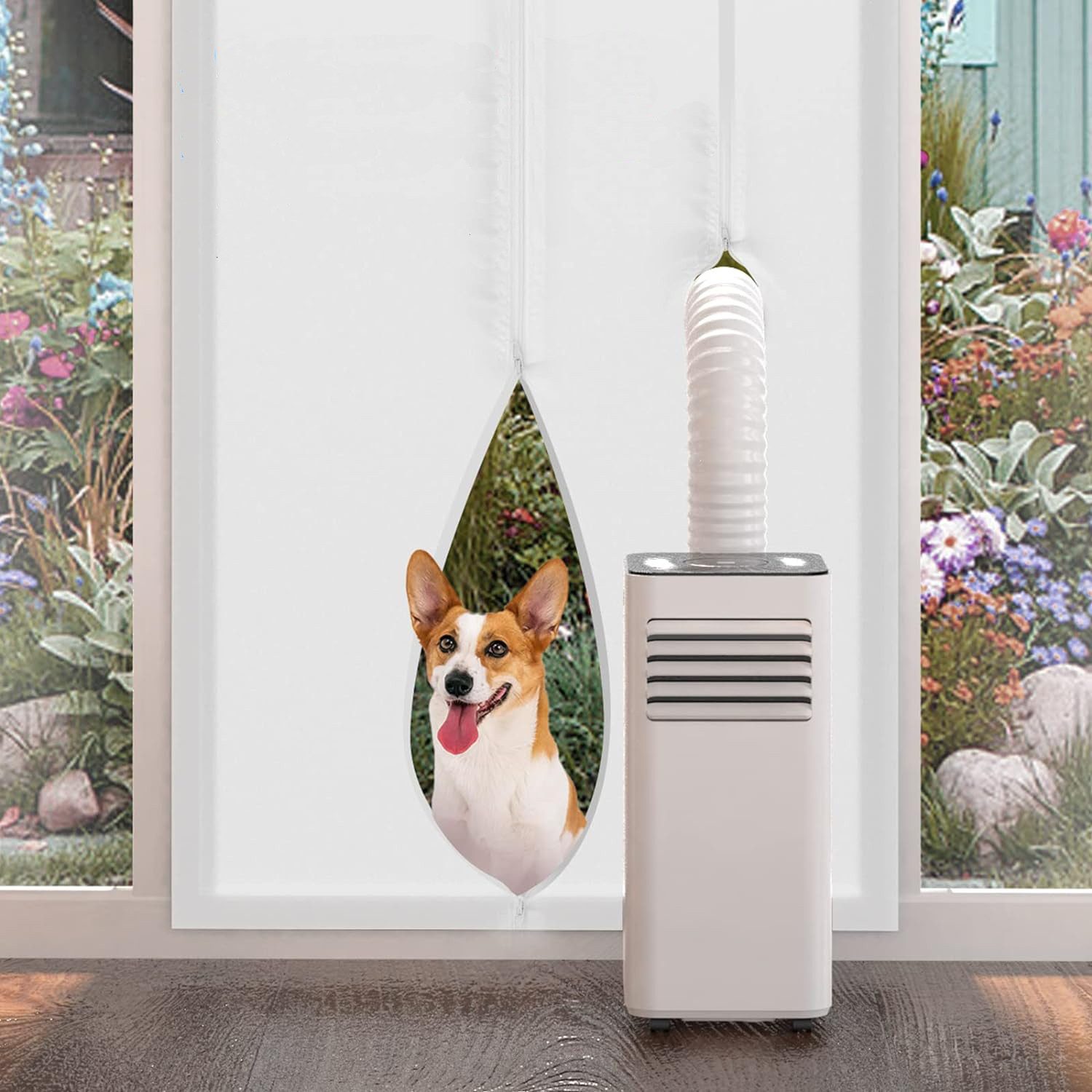 Agger Türdichtband Türabdichtung für Mobile Klimaanlage 90x210 cm - ohne Bohren, (1-St), Balkontür Fensterabdichtung mit Reißverschluss, Hot Air Stop