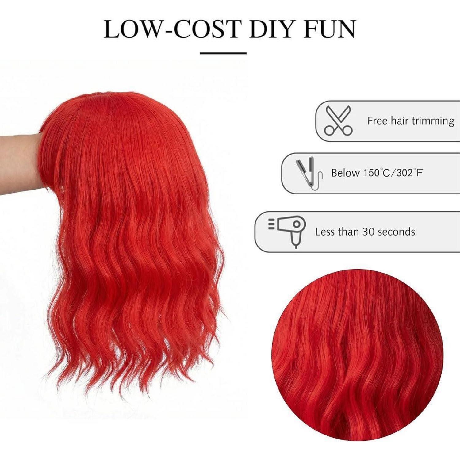 LuxusKollektion Kostüm-Perücke Perücke Damen Bob Pony Cosplay Halloween Kostüm Rot