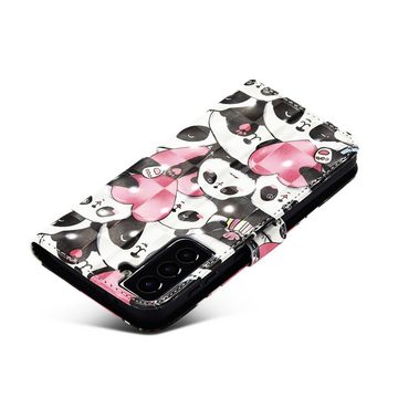 FITSU Handyhülle Handytasche für Samsung Galaxy S22 Hülle Panda Motiv 6,1 Zoll, Flipcase für Samsung S22 Handyhülle, Handytasche mit Kartenfach