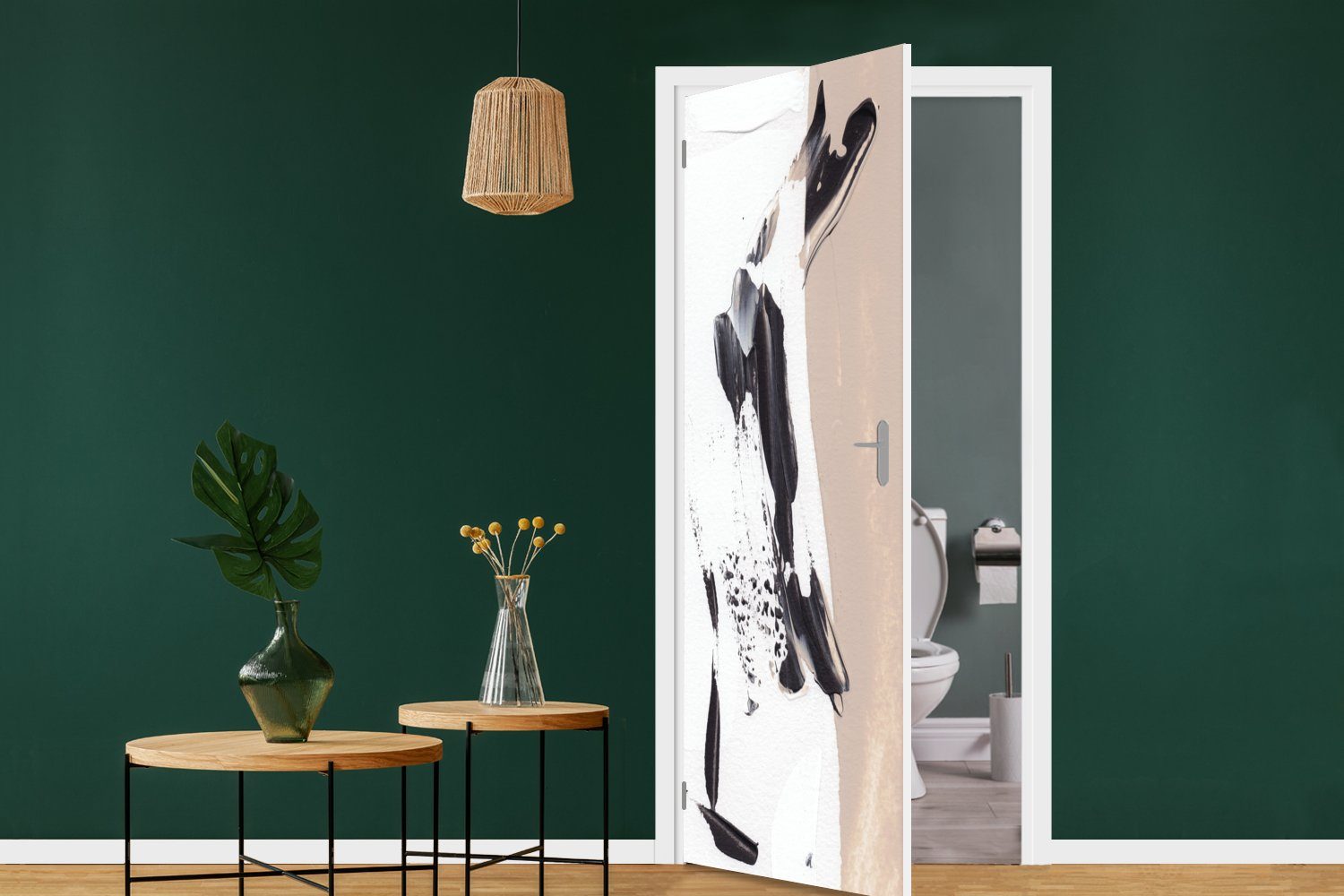 Design - Fototapete Farbe Tür, Matt, - bedruckt, Türtapete Türaufkleber, Abstrakt, (1 für 75x205 cm St), MuchoWow