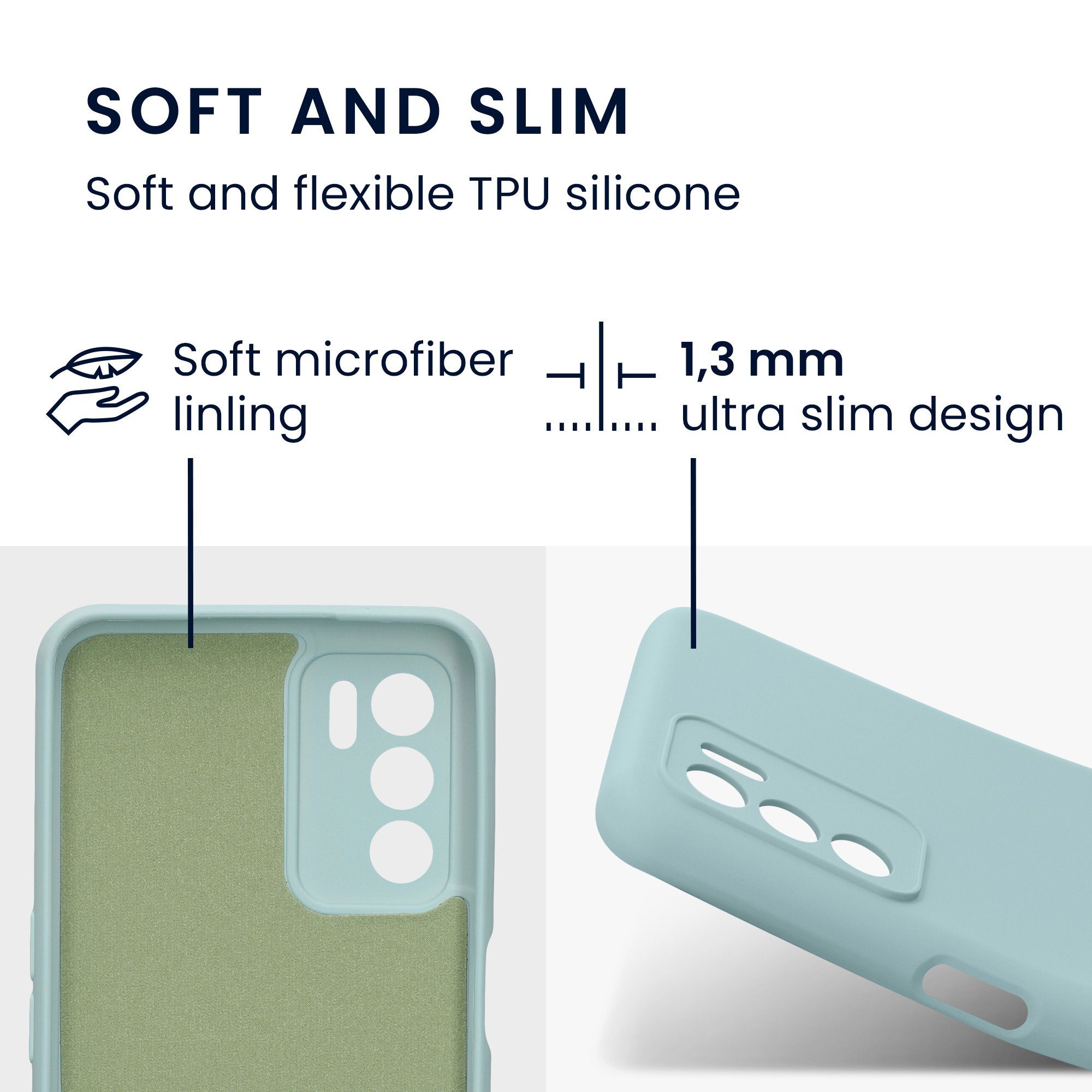 kwmobile Handyhülle Slim Case für Oppo A16 / A16s / A54s, Hülle Silikon Handy - Handyhülle gummiert