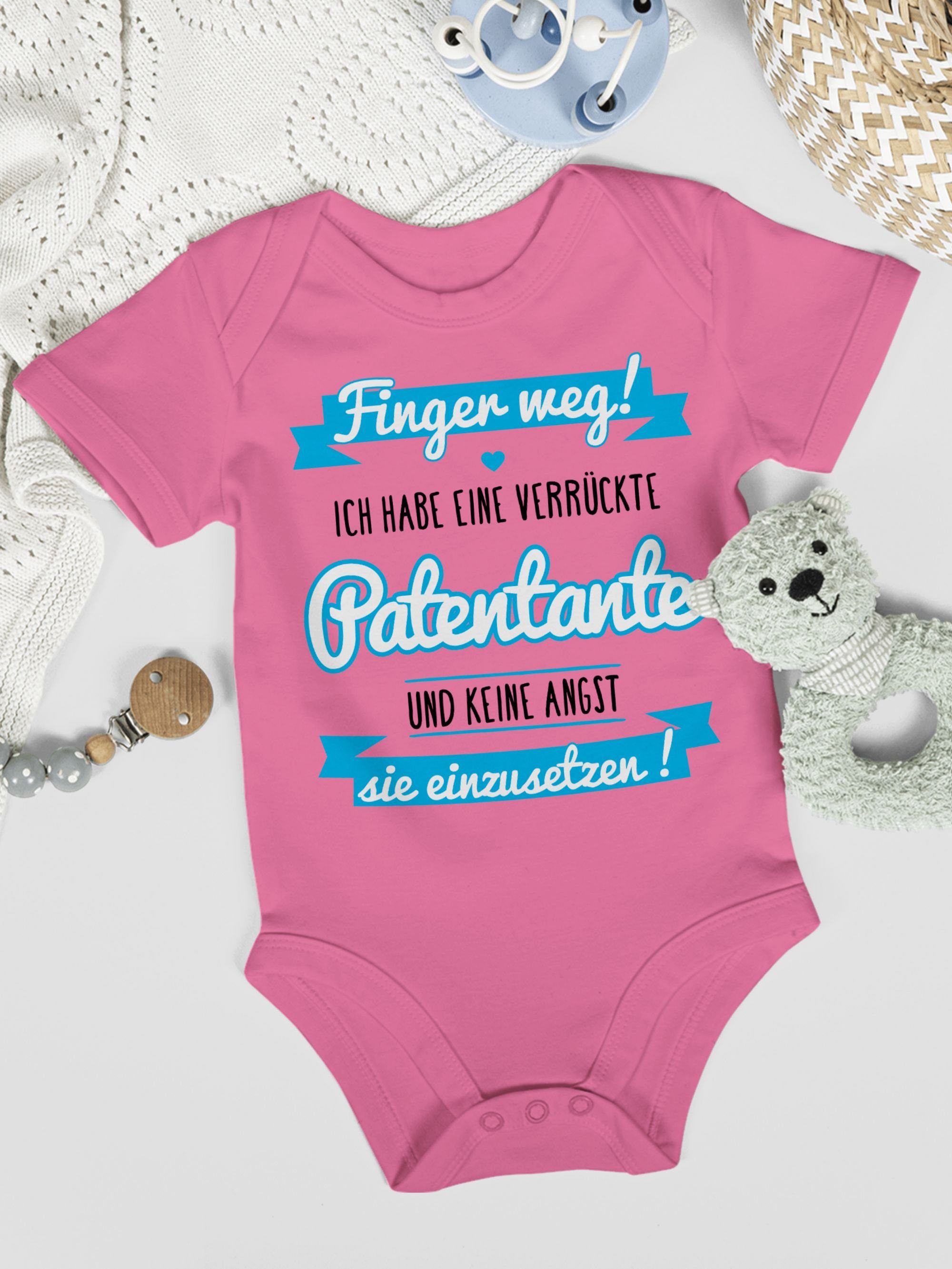 Shirtracer Shirtbody Ich Patentante Baby Pink - eine Patentante verrückte blau/schwarz habe 1