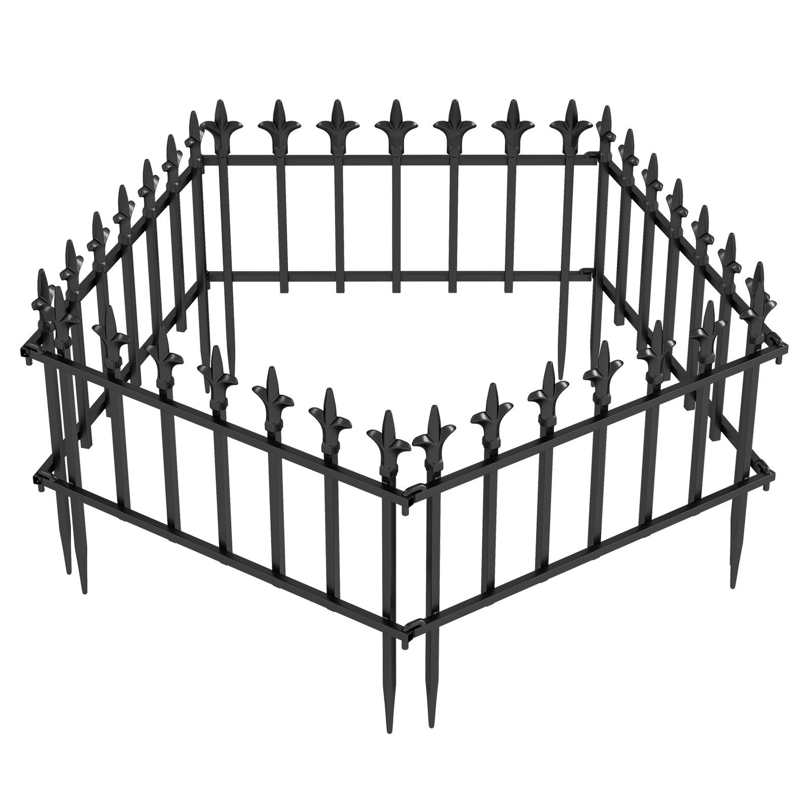 KOMFOTTEU Gartenzaun Gitterzaun Steckzaun, (5-St), Metall 56 x 44 cm (5)