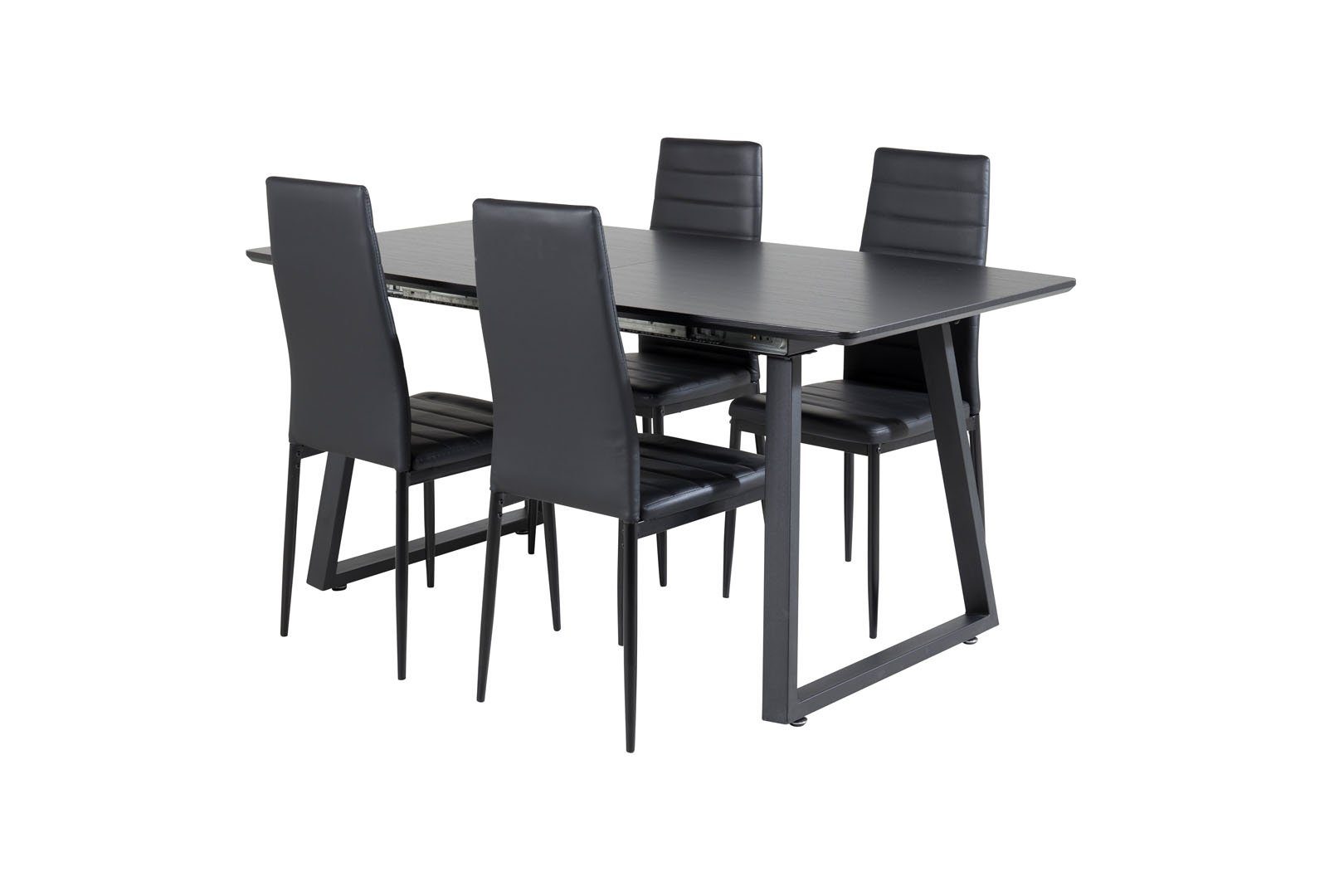 Esstisch ebuy24 schwarz ausziehbar, Essgruppe IncaBLBL Essgruppe (5-tlg)