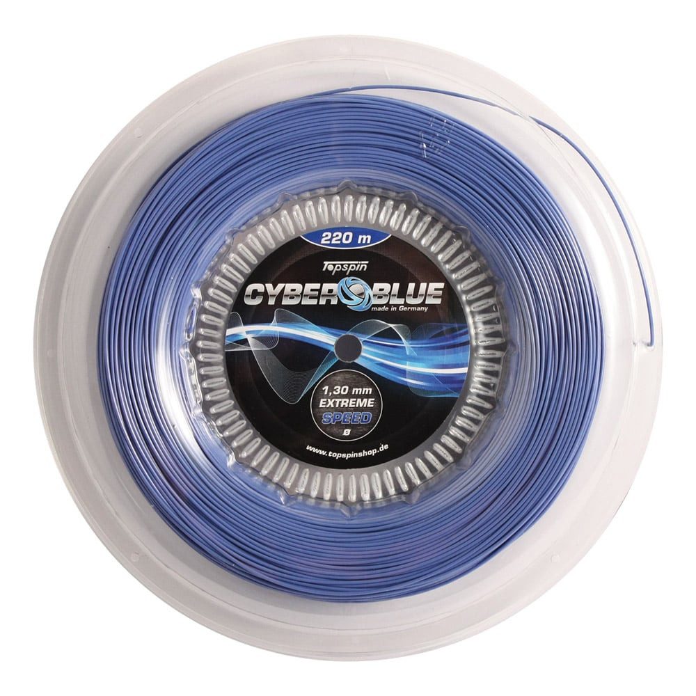 TOP SPIN Tennissaite Cyber Blue (Haltbarkeit+Touch) blau 220m Rolle, Saitendicke: 1.20