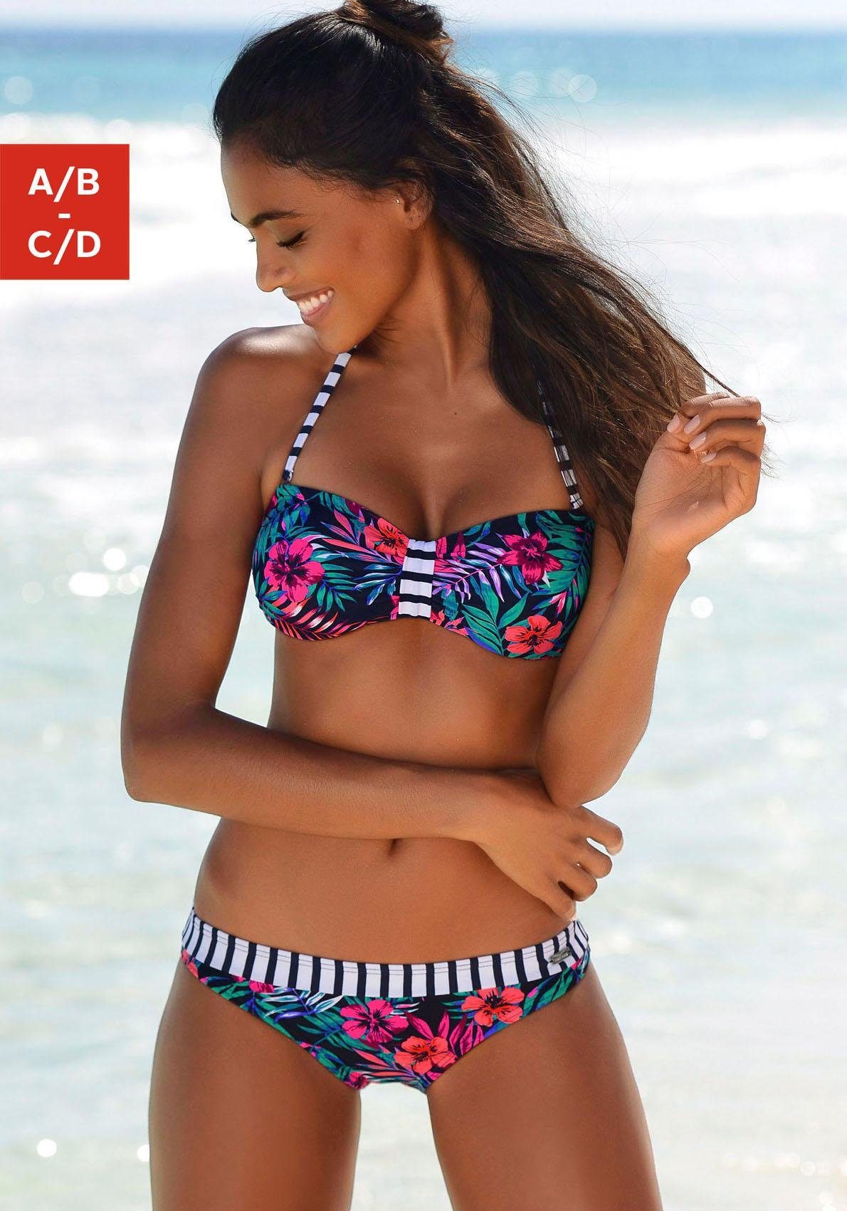 Venice Beach Bandeau-Bikini-Top Summer, mit kontrastfarbener Schlaufe günstig online kaufen