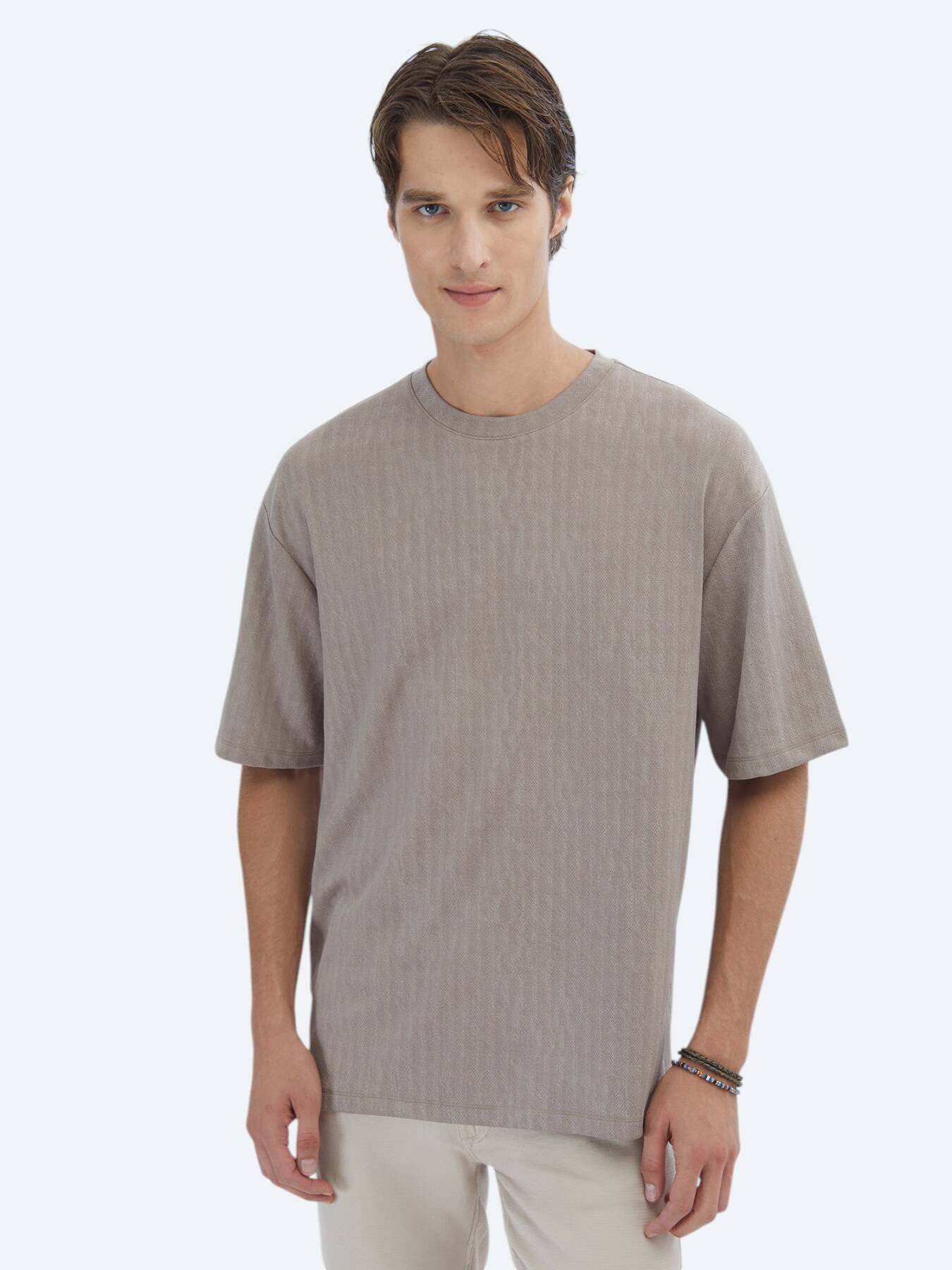 KİP T-Shirt Gemustertes Fahrrad-Kragen-T-Shirt