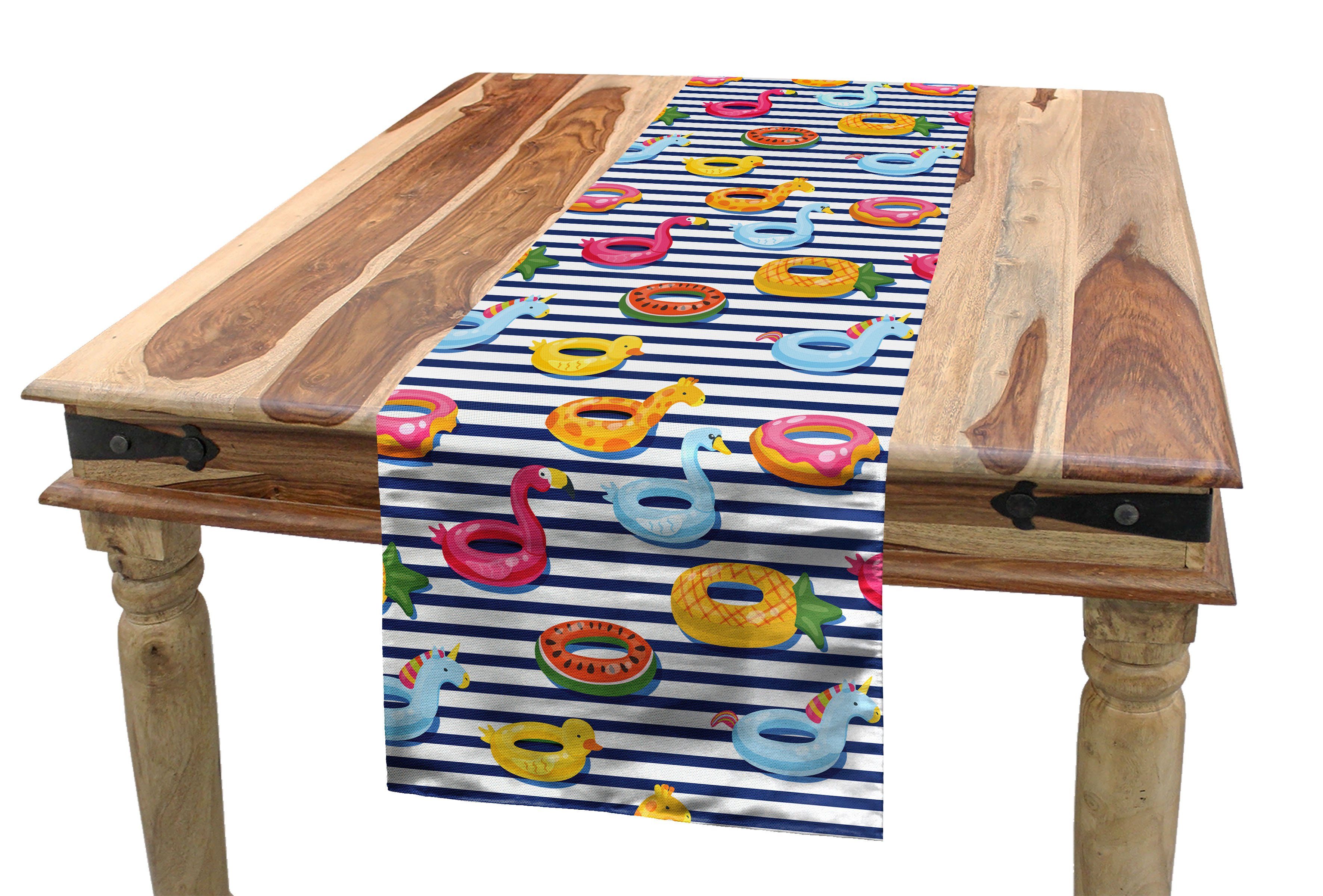 Tischläufer Esszimmer Streifen Küche Abakuhaus Kindergarten Rechteckiger Dekorativer Sommer-Floats Tischläufer, auf