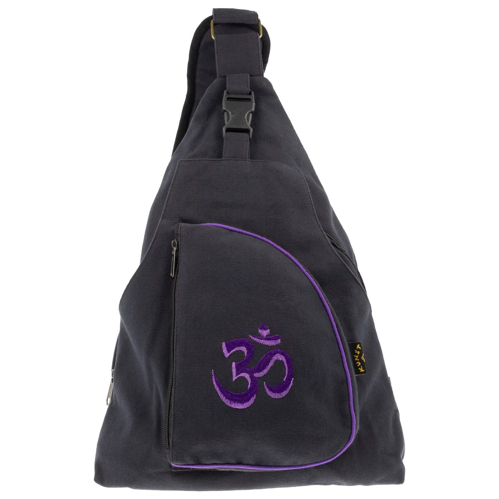 KUNST Hippie Bodybag L Bag MAGIE OM Schwarz Rucksack Sling Lila Schultertasche Symbol / Schultertasche UND
