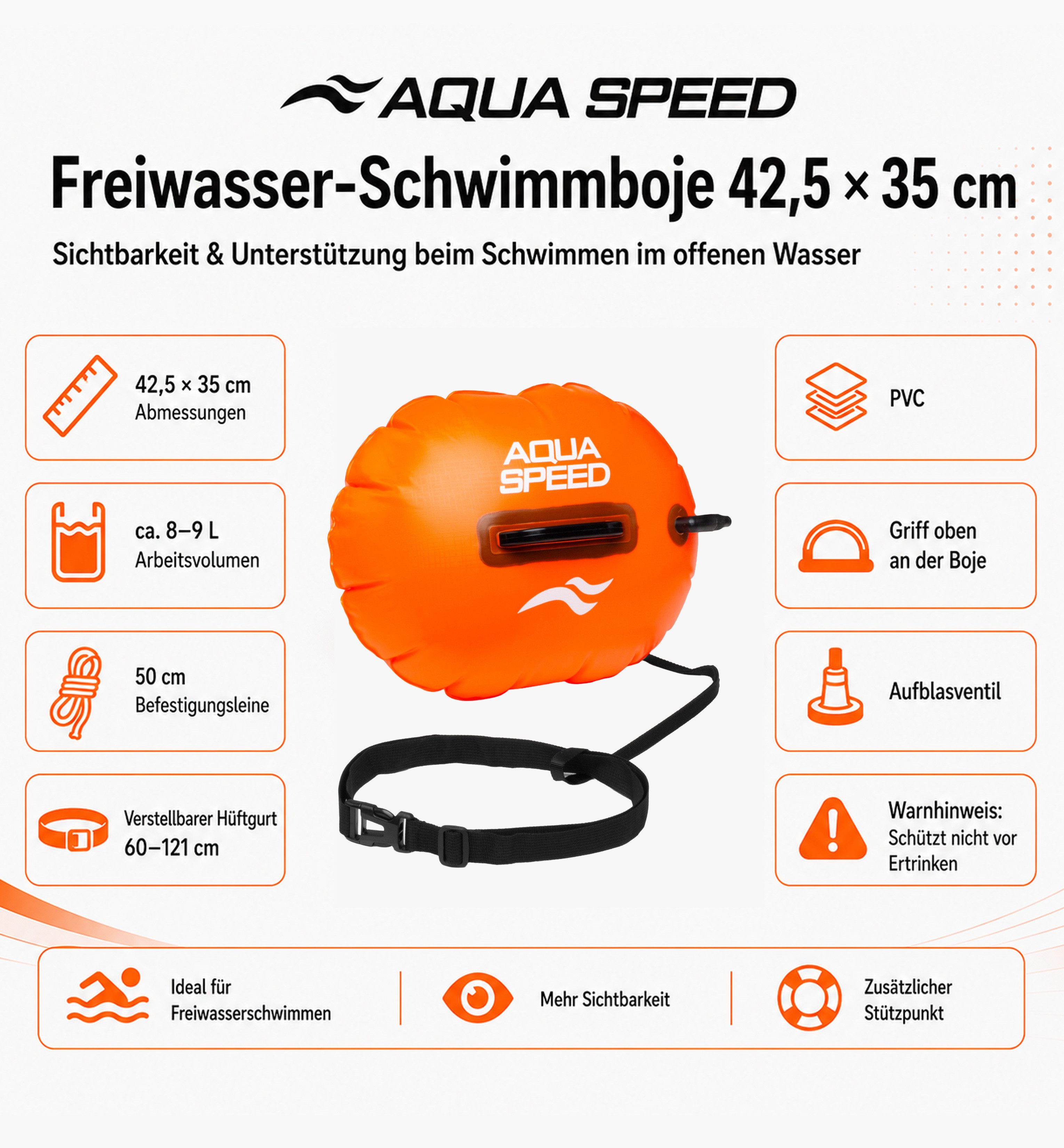 Aqua Speed Auftriebskörper Freiwasser Schwimmboje Erwachsene / Junior