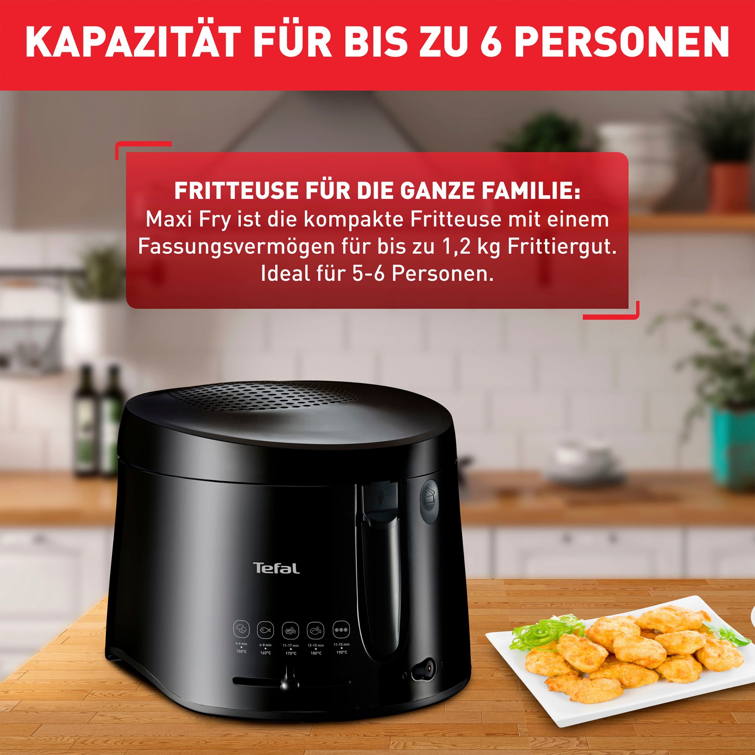 Tefal Fritteuse FF1078 Maxi Fry, 1900 W, Cool Wall Technologie, Familienkapazität, FF1078