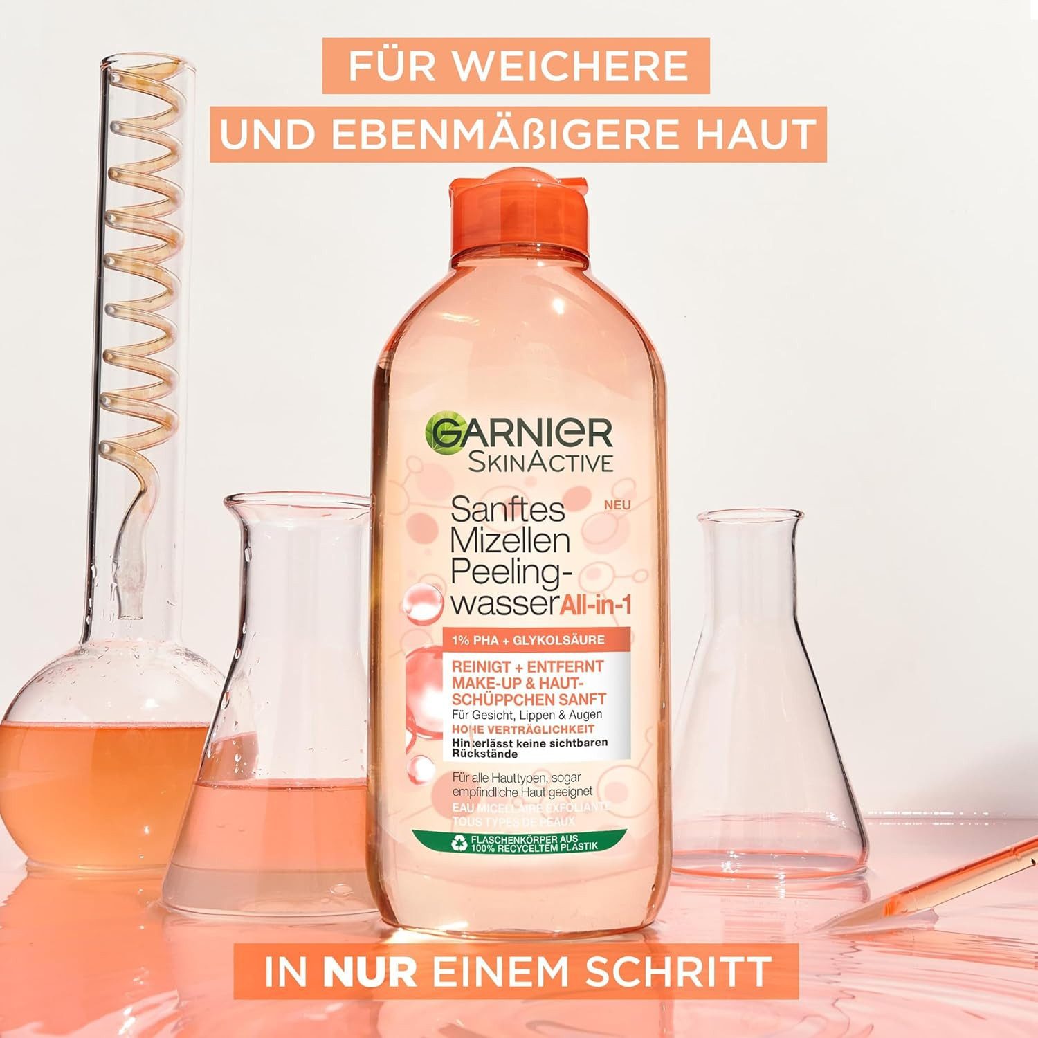 GARNIER Gesichtswasser Garnier Sanftes Mizellen Peelingwasser, 400 ml, 1-tlg.