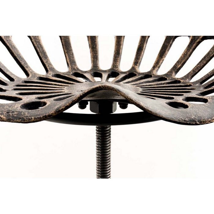 TPFLiving Barhocker Meto (mit angenehmer Fußstütze - Hocker für Theke &amp; Küche) Tresenhocker mit 4-Fuß Gestell Metall bronze - Sitzfläche: Metall PY17807
