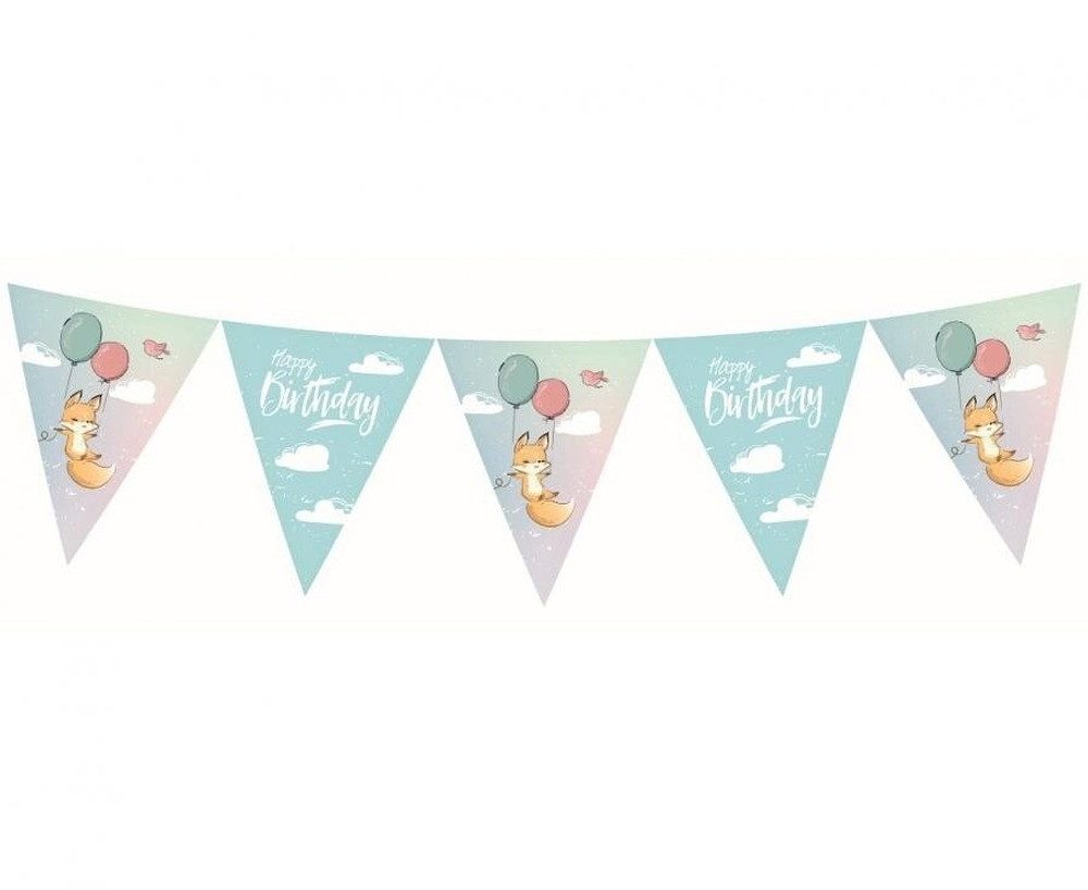 Godan Girlande Fuchs Fox Happy Birthday Banner