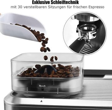 COSTWAY Espressomaschine, mit 30 Stufen, Milchaufschäumdüse, 2L Wassertank