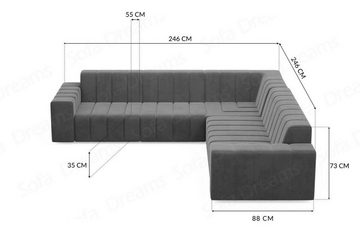 Sofa Dreams Ecksofa Polster Ecksofa Modern Stoff Eck Couch Samtstoff Gran Canaria L Form, Loungesofa