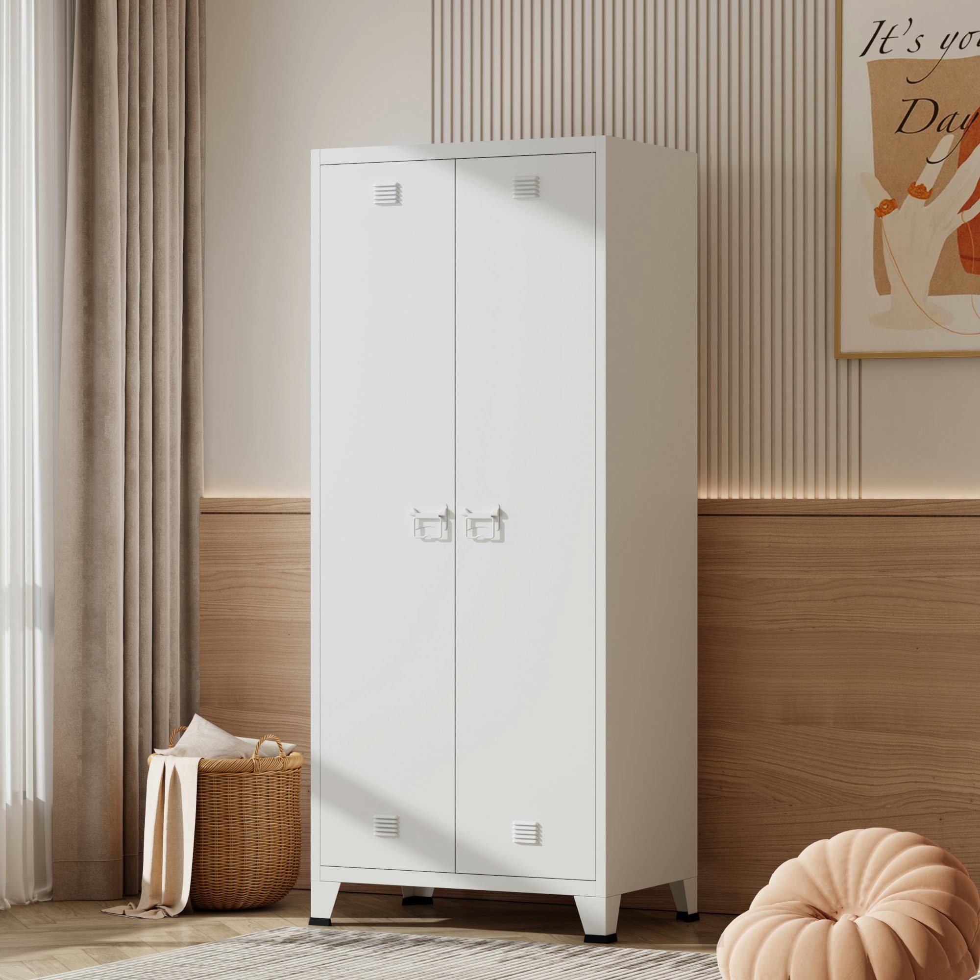en.casa Kleiderschrank »Hankasalmi« Stahl 180x90x40 cm günstig online kaufen