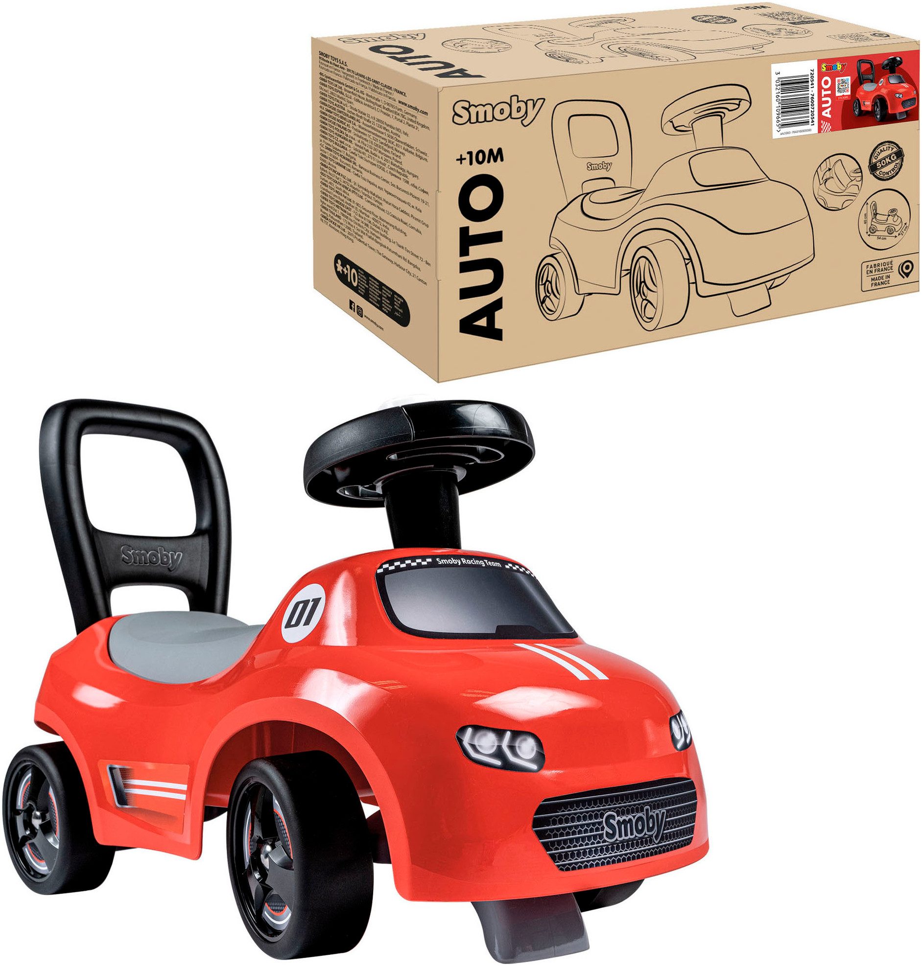 Smoby Rutscherauto Rutschauto Rot, auch als Lauflernhilfe nutzbar; Made in Europe