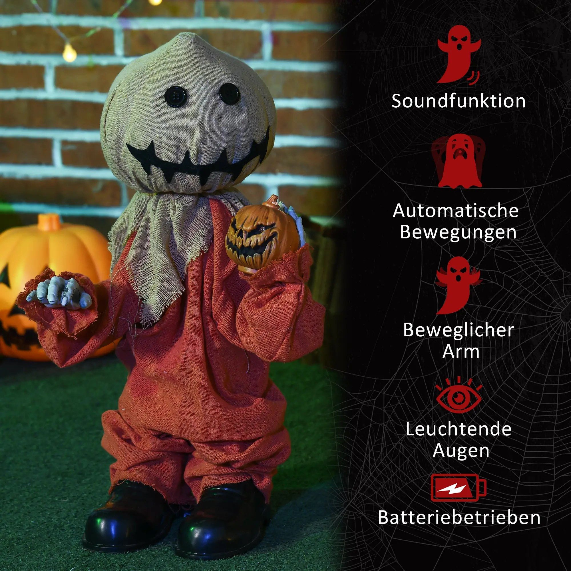 BlingBin LED-Dekofigur Halloween Dekoration 77cm Vogelscheuche günstig online kaufen