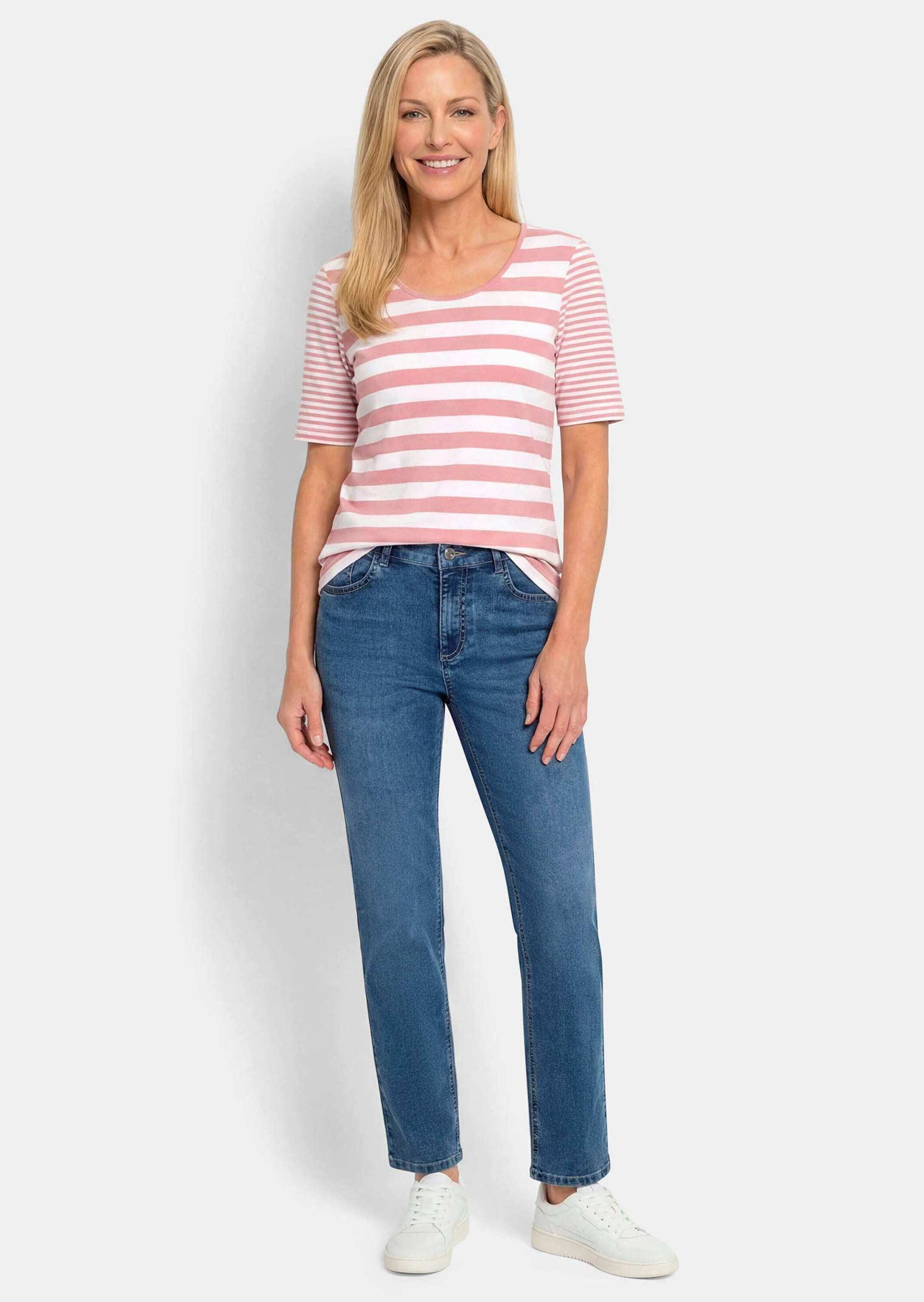 GOLDNER T-Shirt Streifenshirt aus softer Baumwollmischung
