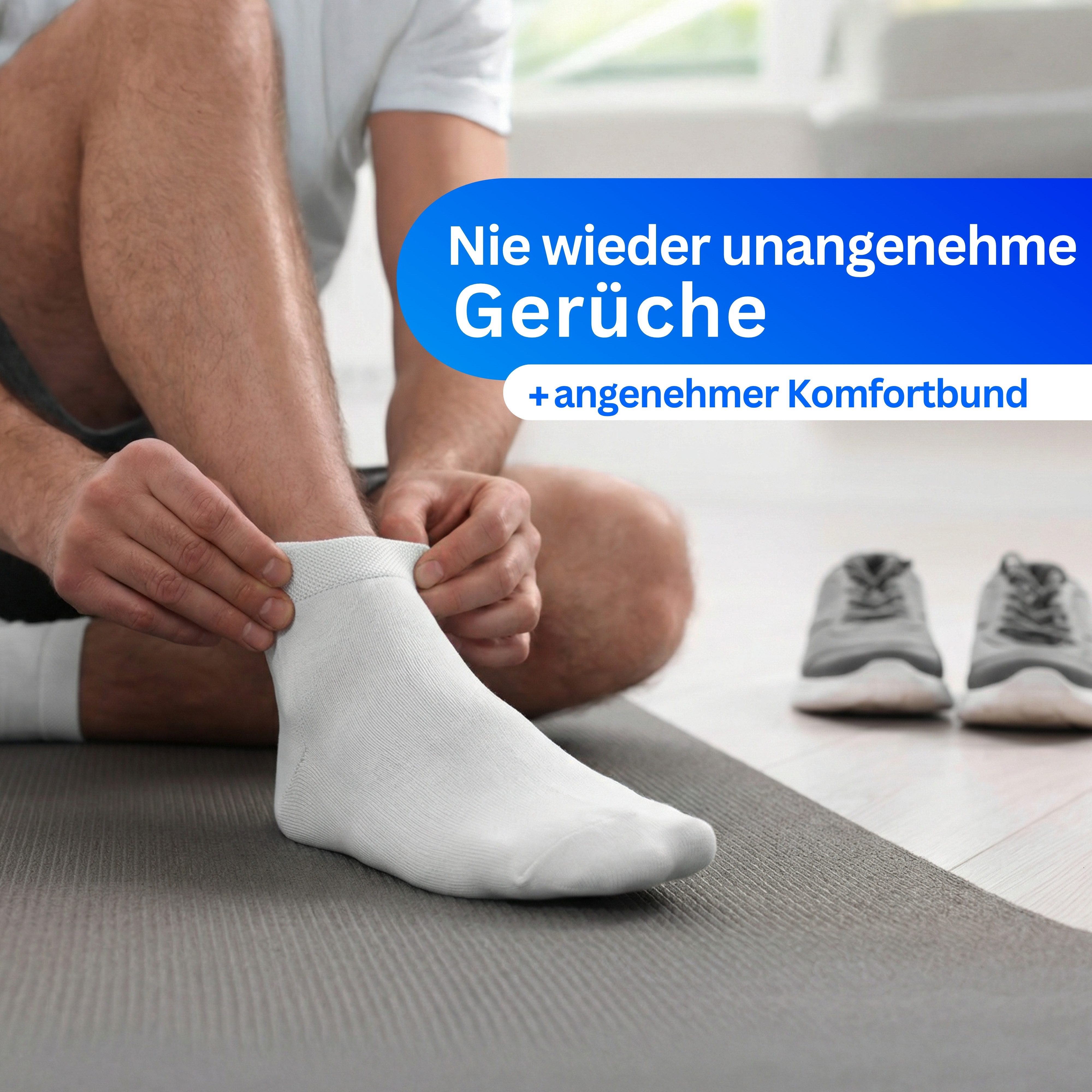 MEDOLY Komfortsocken Bambus Quarter-Socken gegen Schweißfüße, mit 72% Viskose (9 Paar) aus Bambus-Zellstoff
