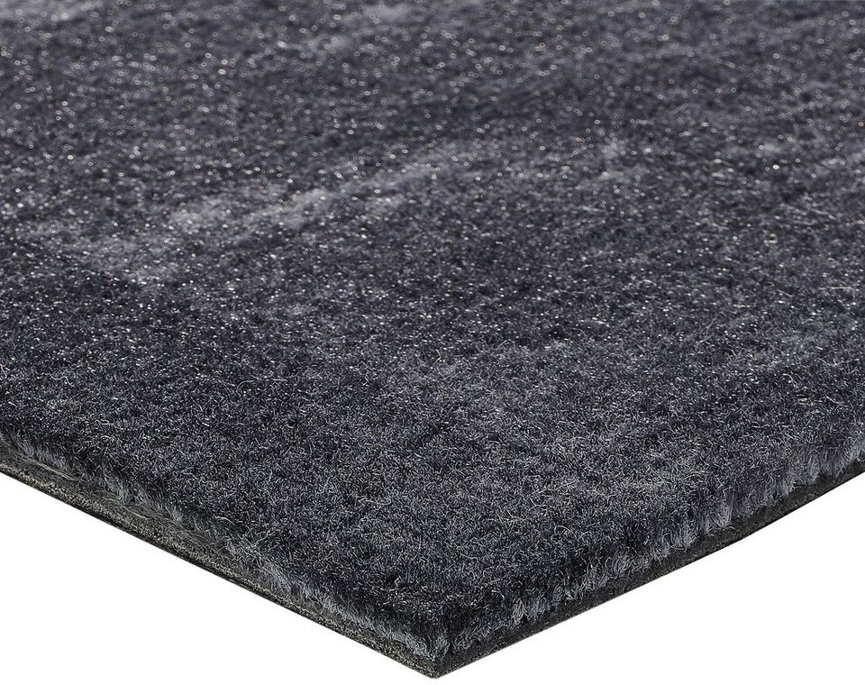 Teppichfliese Velour Steinoptik Schiefer grau, Infloor, rechteckig, Höhe: 6  mm, 14 Stück, 4 m², 25 x 100 cm, selbsthaftend, für Stuhlrollen geeignet