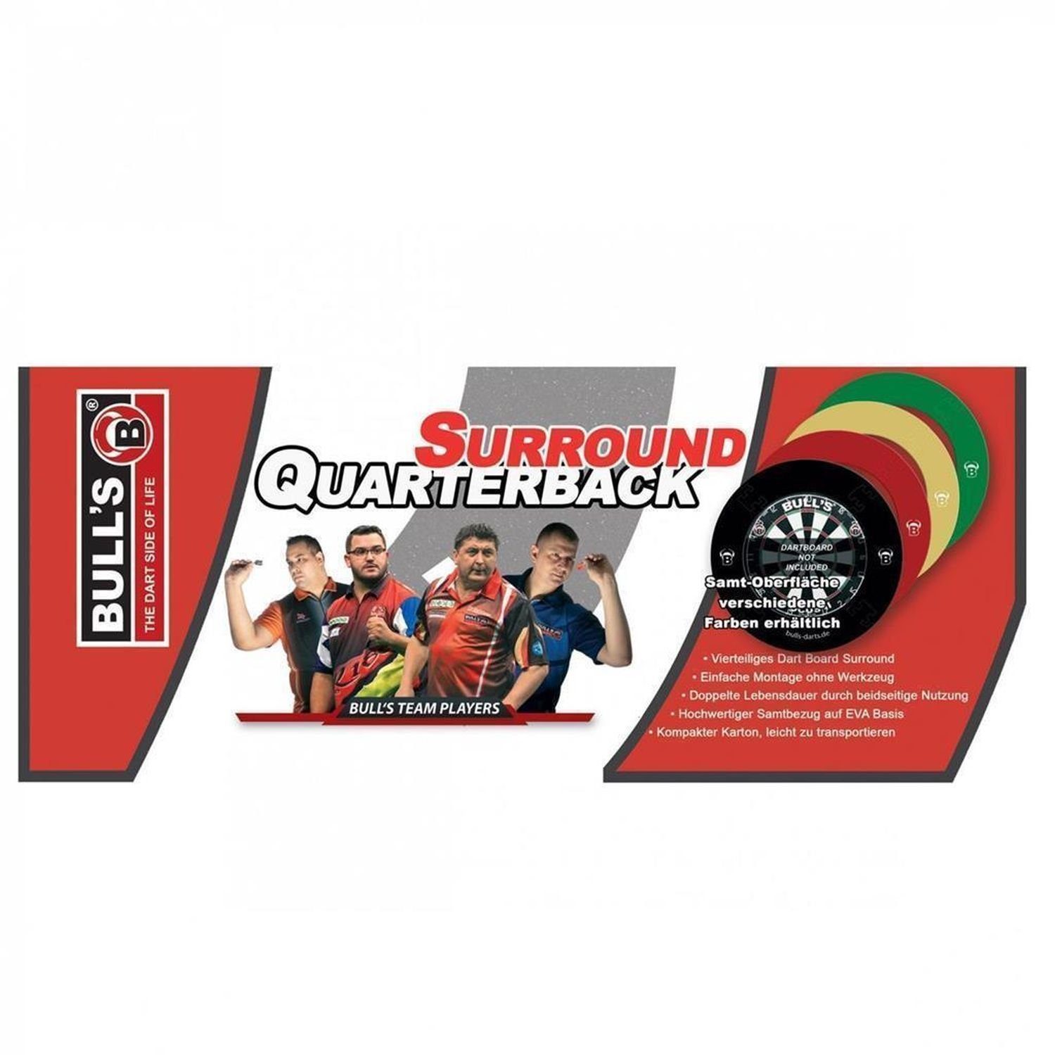 Dart-Wandschutz Surround Quarterback Board rot BULL'S EVA Dart