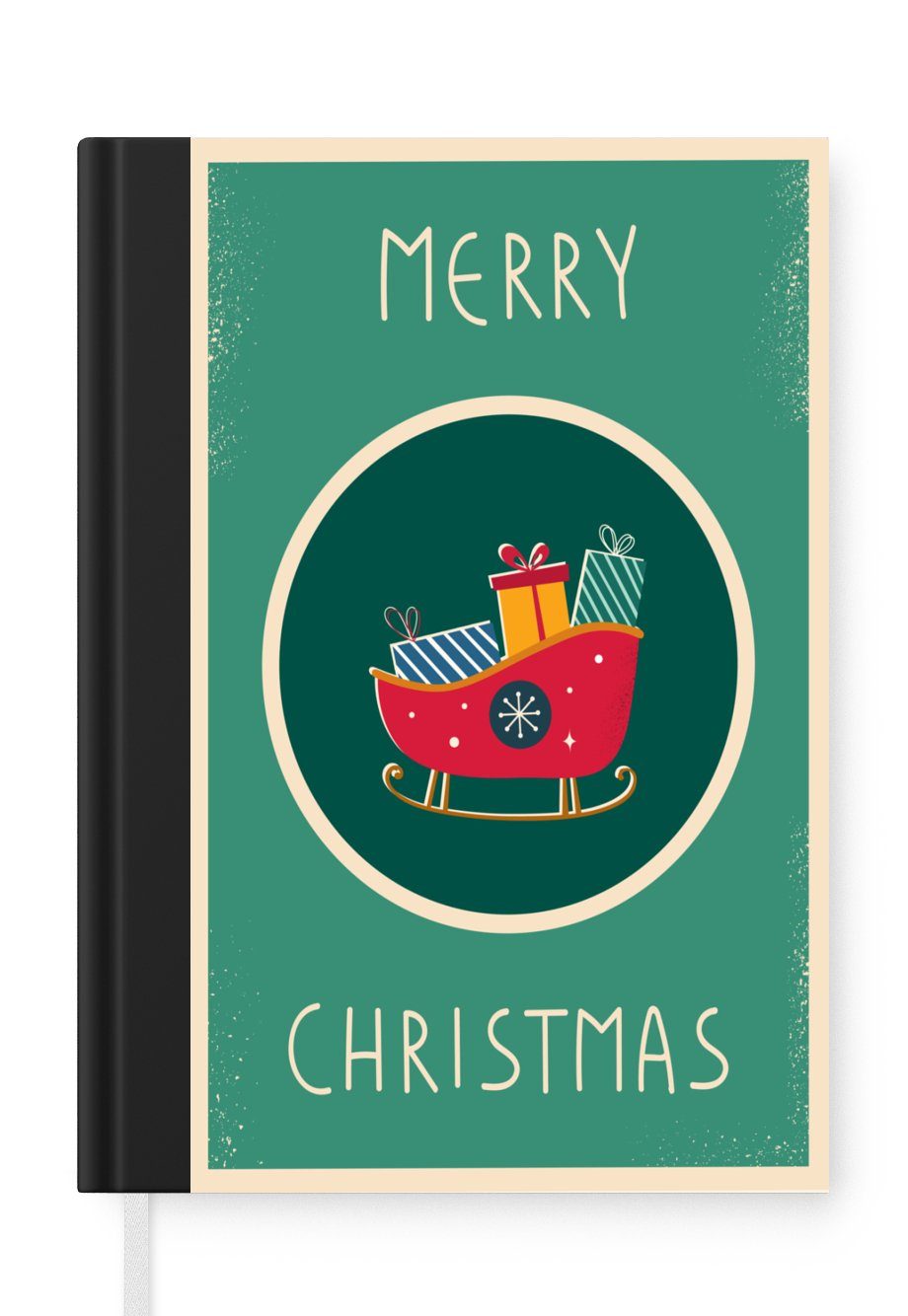MuchoWow Notizbuch Schlitten - Geschenke - Weihnachten - Zitate - Frohe Weihnachten, Journal, Merkzettel, Tagebuch, Notizheft, A5, 98 Seiten, Haushaltsbuch